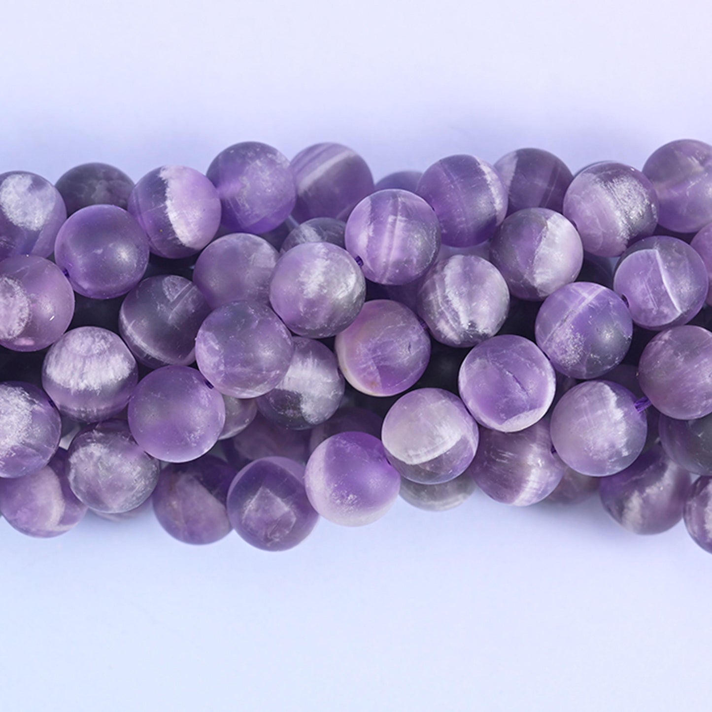 Chevron Amethyst Matte Round Beads 4mm 6mm 8mm 10mm Jewelry Making 15 Inch Strand