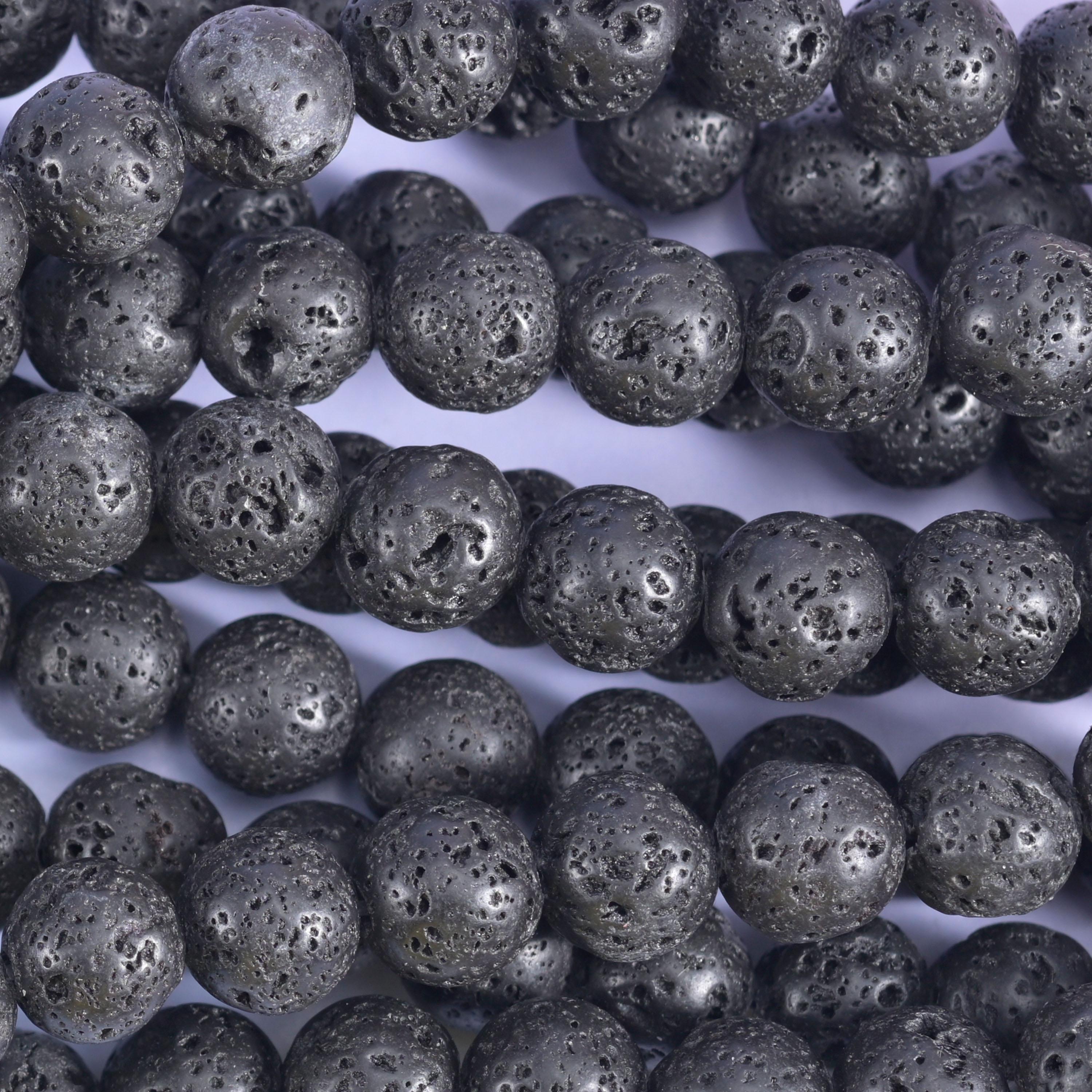 Lava Rock Stone Round Beads 4mm 6mm 8mm 10mm 12mm Jewelry Making 15 Inch Strand