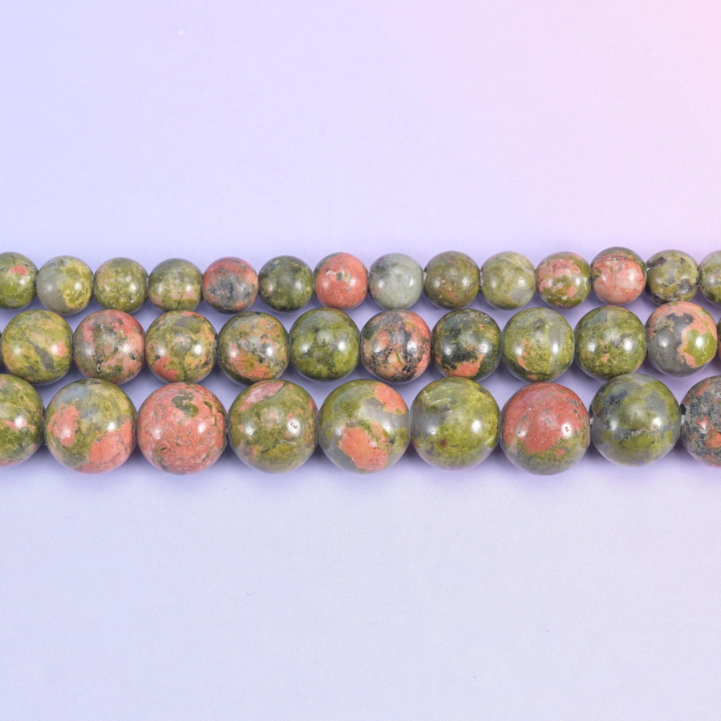2-2.5mm Hole Unakite Smooth Round Beads 6mm 8mm 10mm Jewelry Making 8 Inch Strand