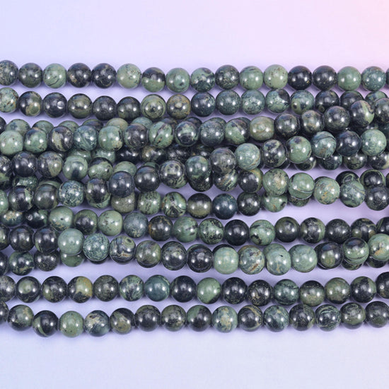 2-2.5mm Hole Kambaba Jasper Smooth Round Beads 6mm 8mm 10mm Jewelry Making 8 Inch Strand