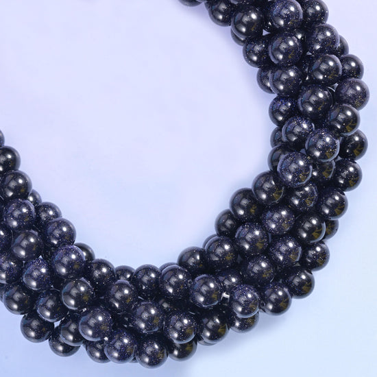 Blue Sandstone Smooth Round Beads 6mm 8mm 10mm 12mm Jewelry Making 15 Inch Strand