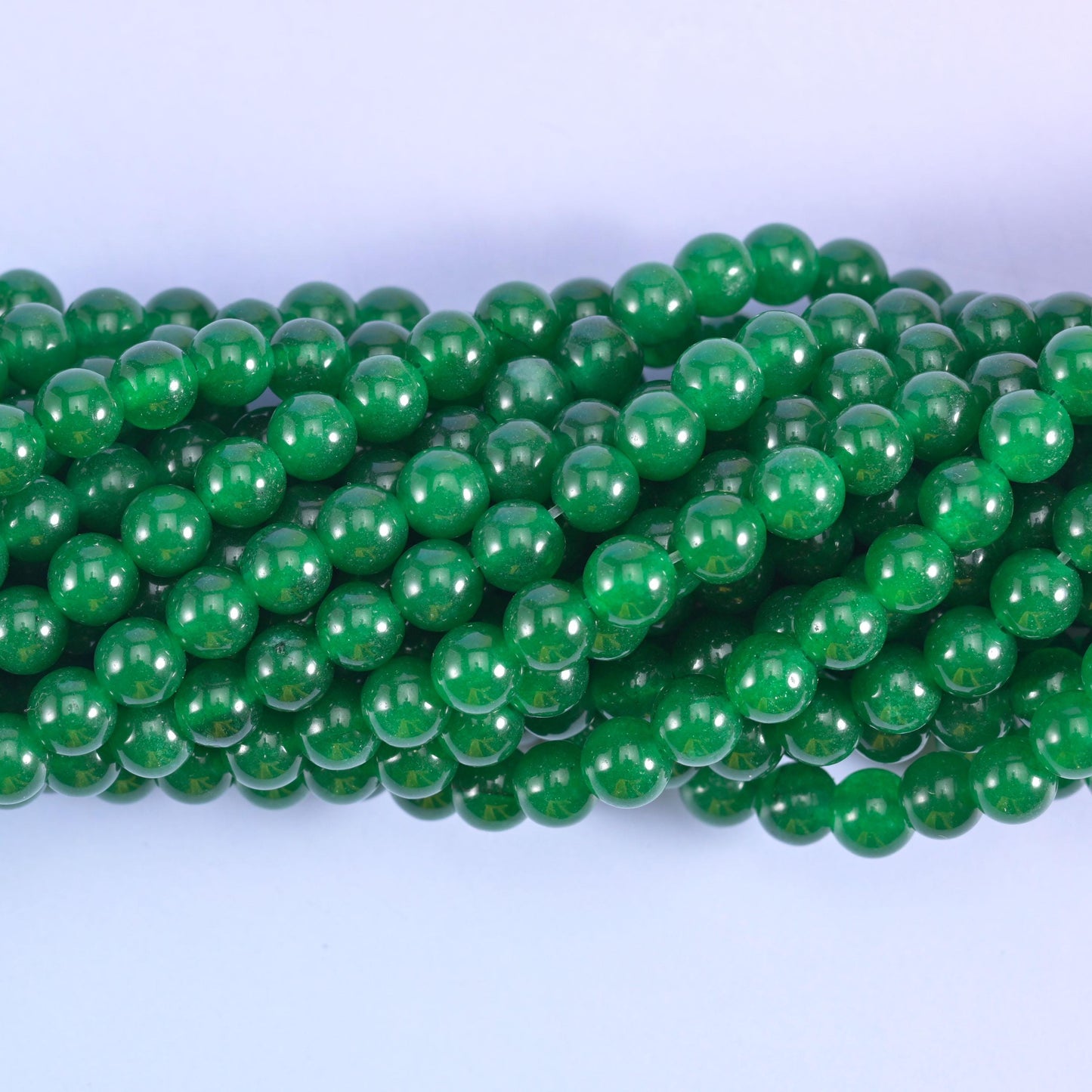Green Dyed Jade Smooth Round Beads 4mm 6mm 8mm 10mm 12mm Jewelry Making 15.5 Inch Strand