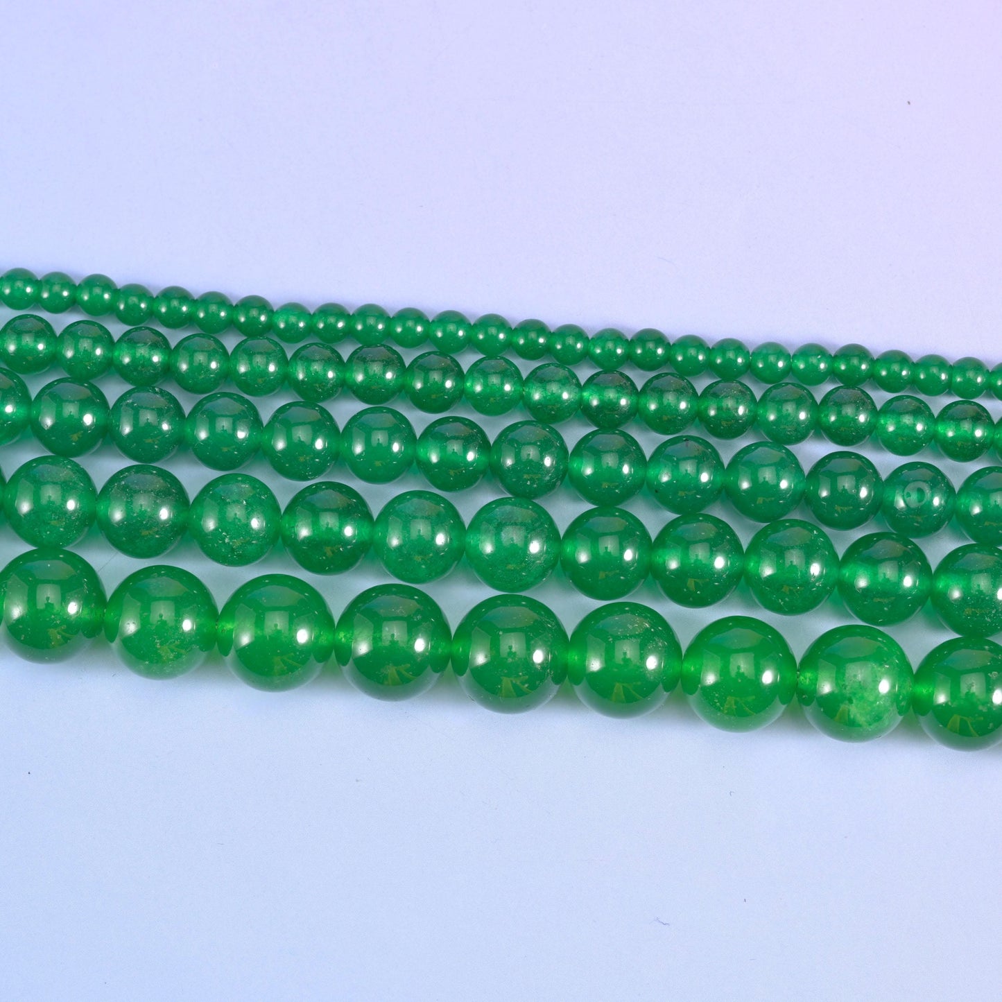 Green Dyed Jade Smooth Round Beads 4mm 6mm 8mm 10mm 12mm Jewelry Making 15.5 Inch Strand