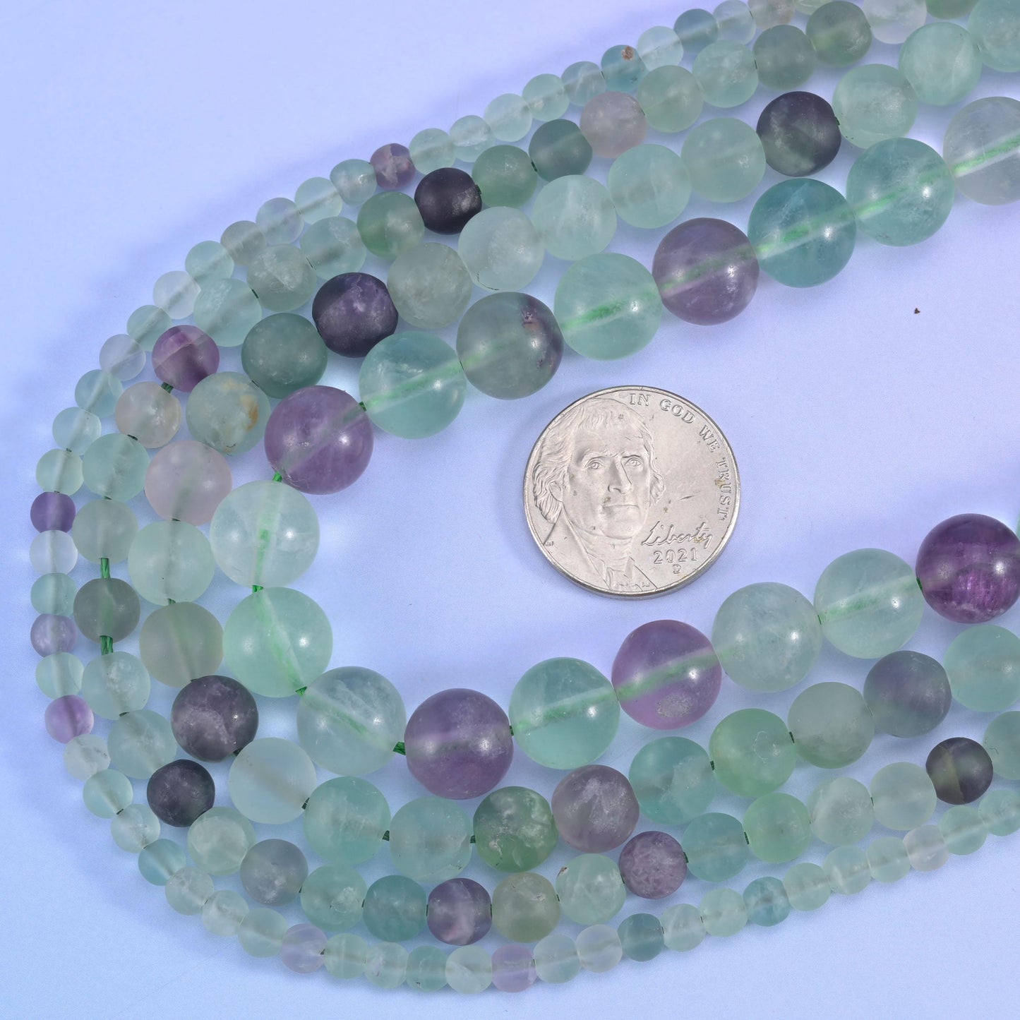 Colorful Fluorite Matte Round Beads 4mm 6mm 8mm 10mm Jewelry Making 15 Inch Strand