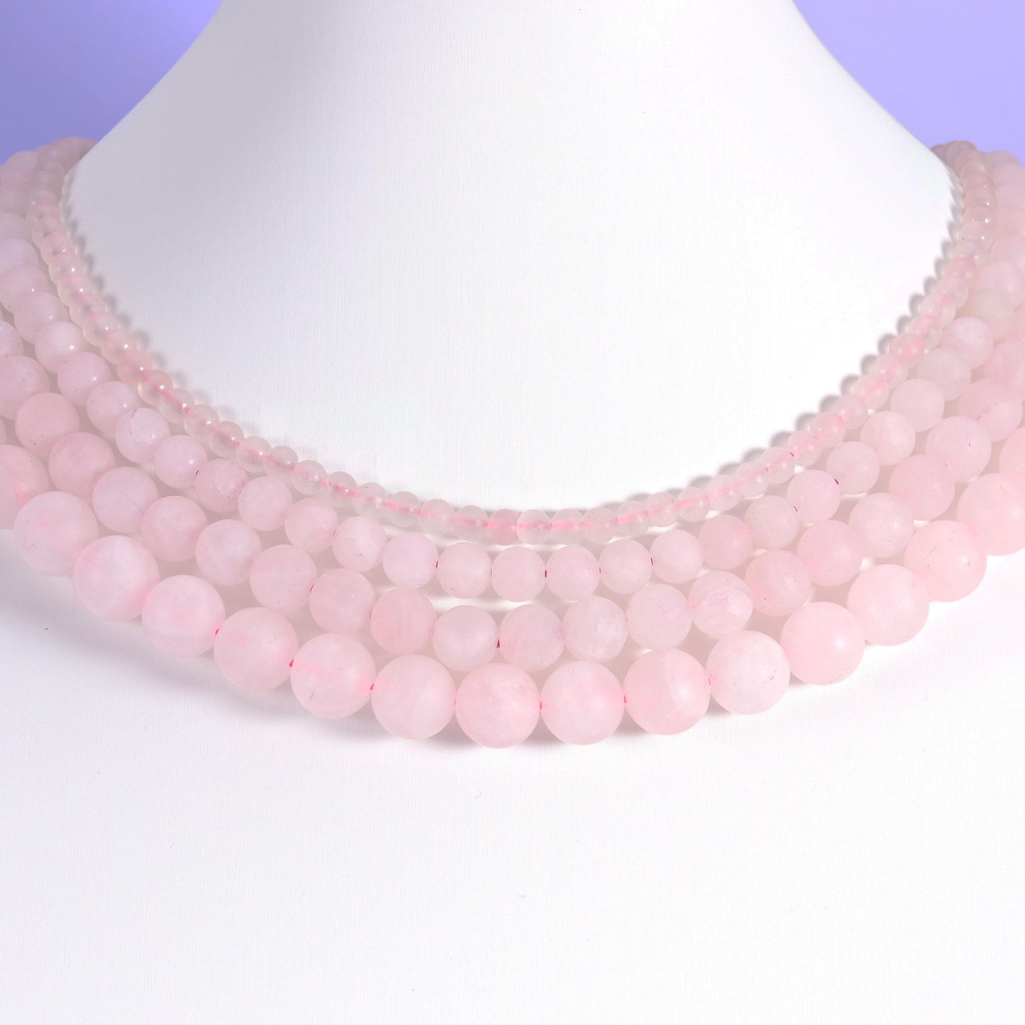 Rose Quartz Matte Round Beads 4mm 6mm 8mm 10mm Jewelry Making 15 Inch Strand