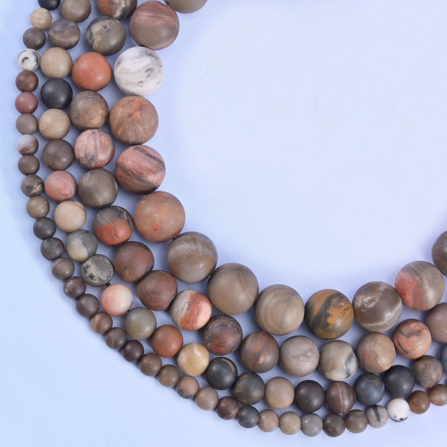Petrified Wood Matte Round Beads 4mm 6mm 8mm 10mm Jewelry Making 15 Inch Strand