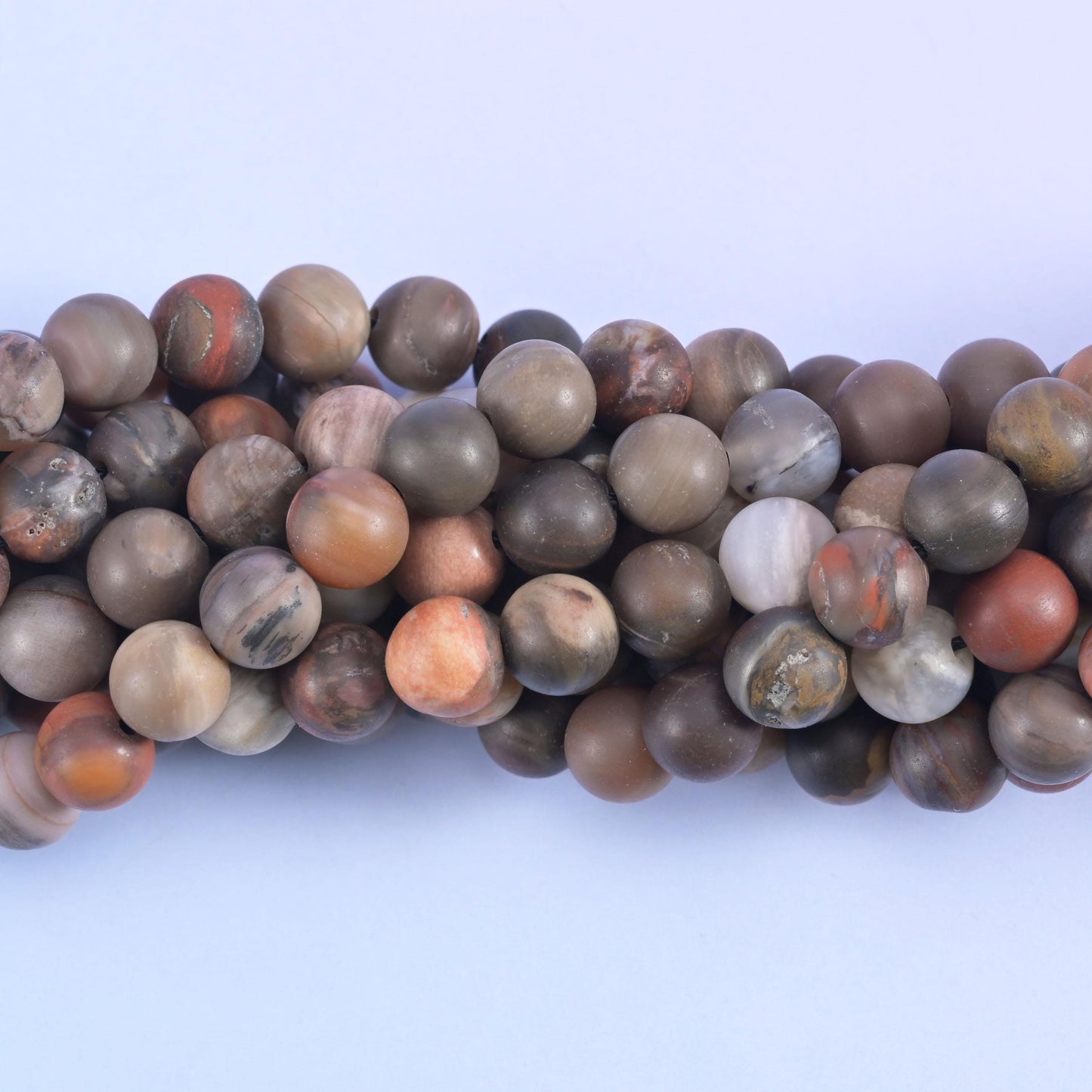 Petrified Wood Matte Round Beads 4mm 6mm 8mm 10mm Jewelry Making 15 Inch Strand