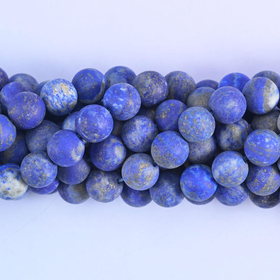 Lapis Lazuli Matte Round Beads 4mm 6mm 8mm 10mm Jewelry Making 15 Inch Strand