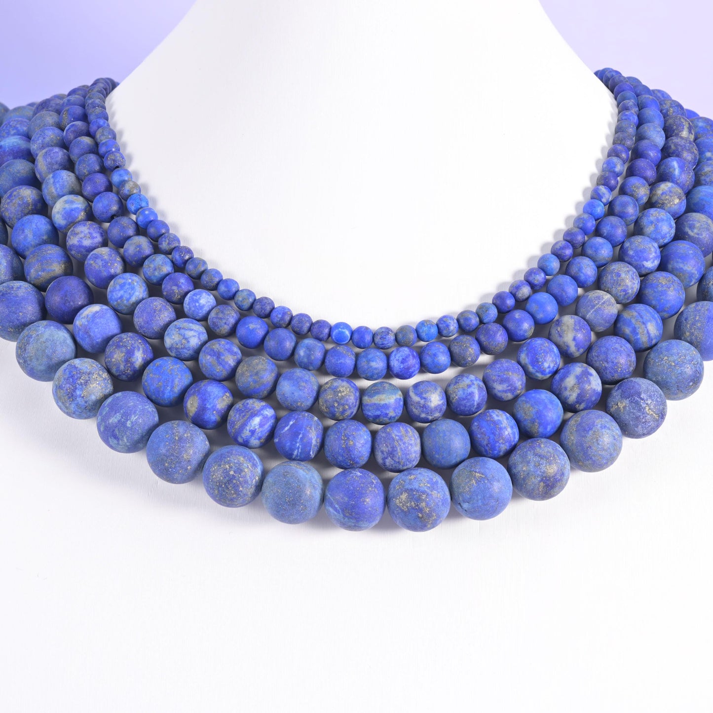 Lapis Lazuli Matte Round Beads 4mm 6mm 8mm 10mm Jewelry Making 15 Inch Strand