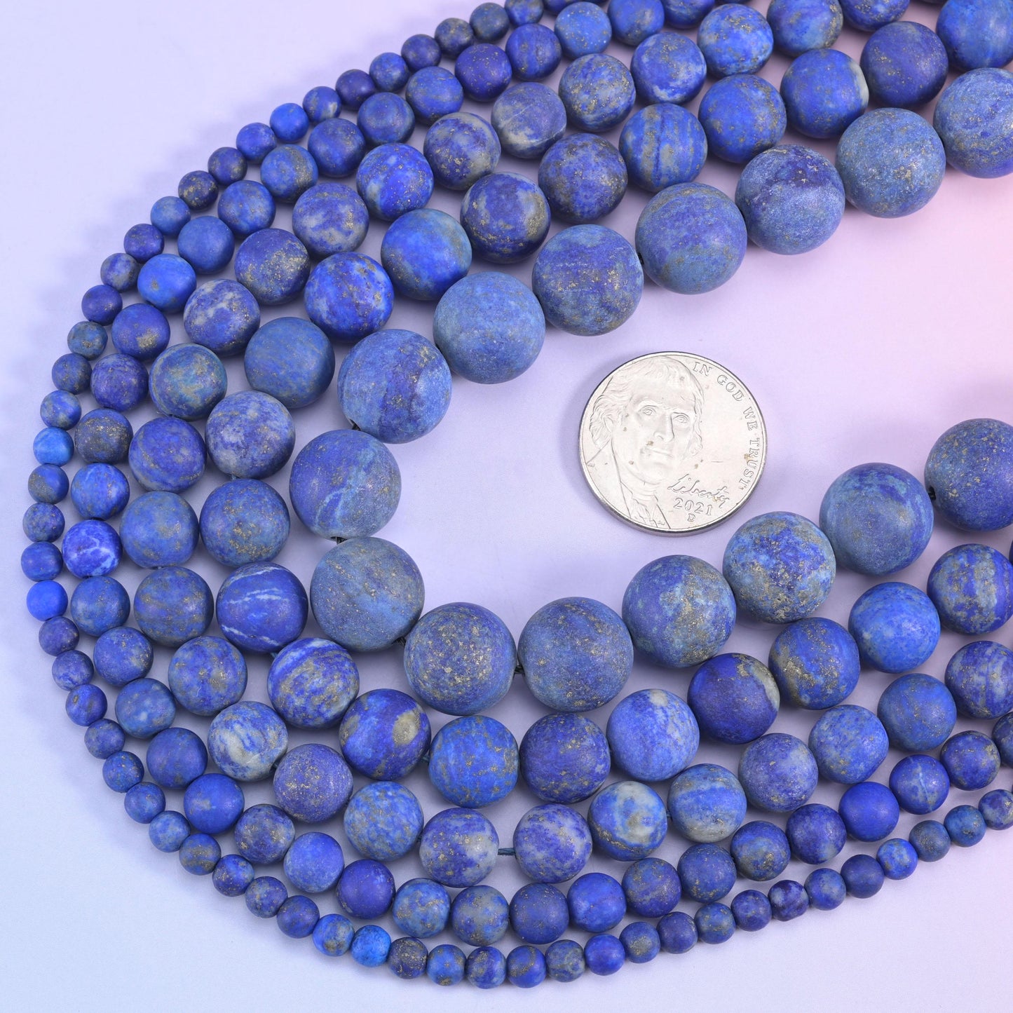 Lapis Lazuli Matte Round Beads 4mm 6mm 8mm 10mm Jewelry Making 15 Inch Strand