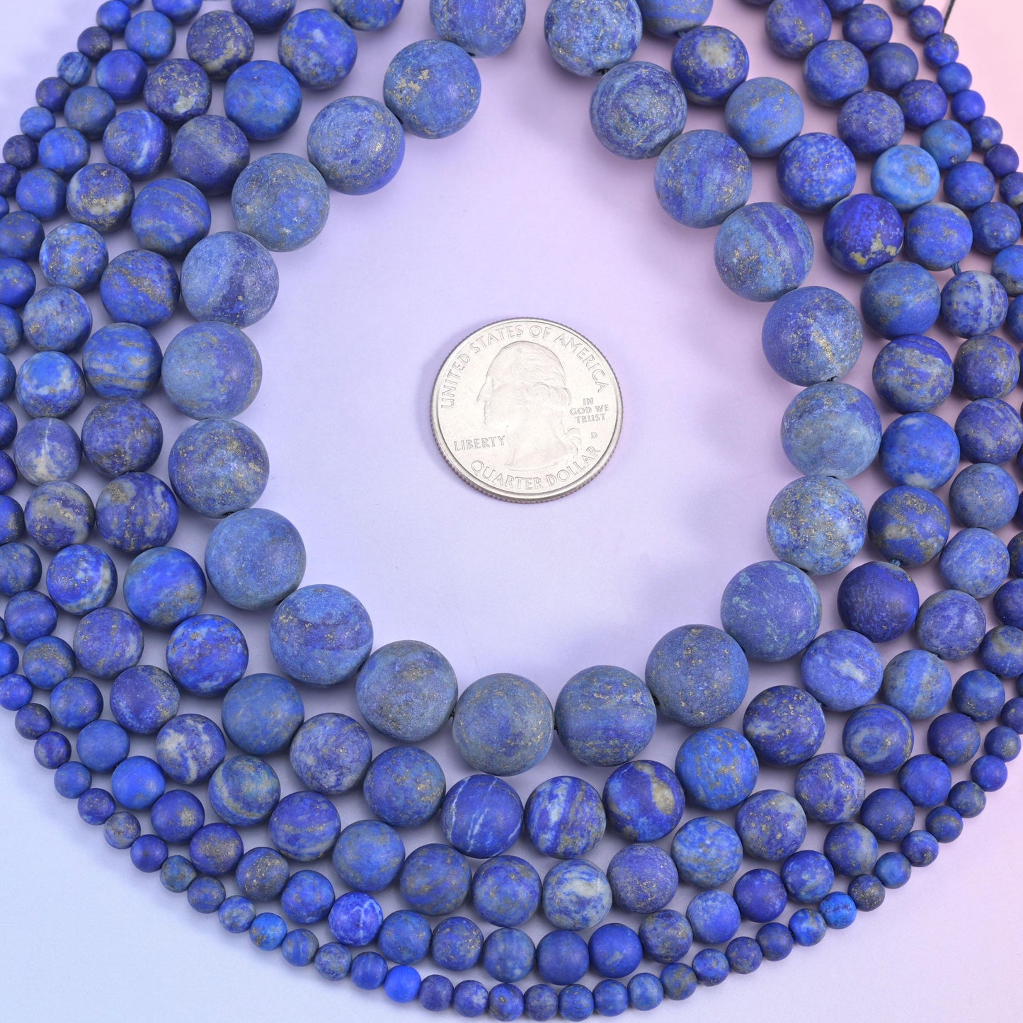 Lapis Lazuli Matte Round Beads 4mm 6mm 8mm 10mm Jewelry Making 15 Inch Strand