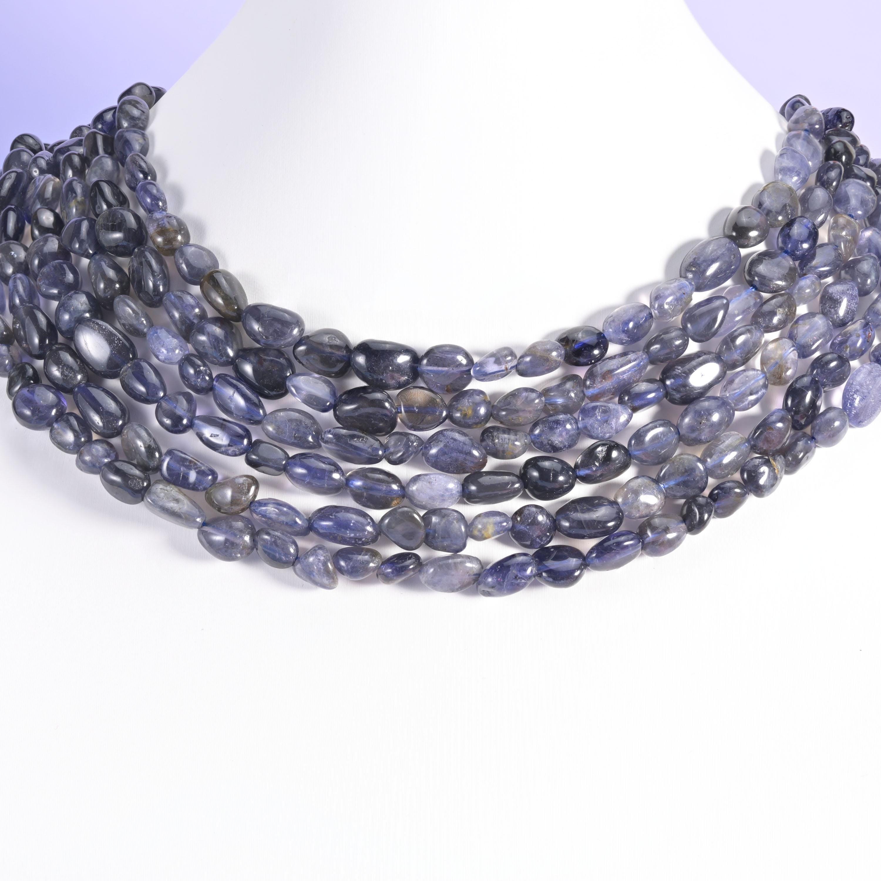 Iolite Pebble Nugget Beads 5-10mm Jewelry Making 15.5 Inch Strand