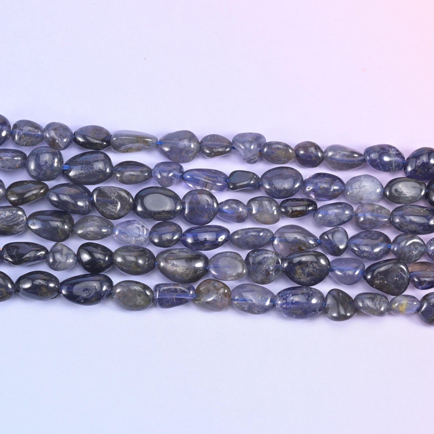 Iolite Pebble Nugget Beads 5-10mm Jewelry Making 15.5 Inch Strand