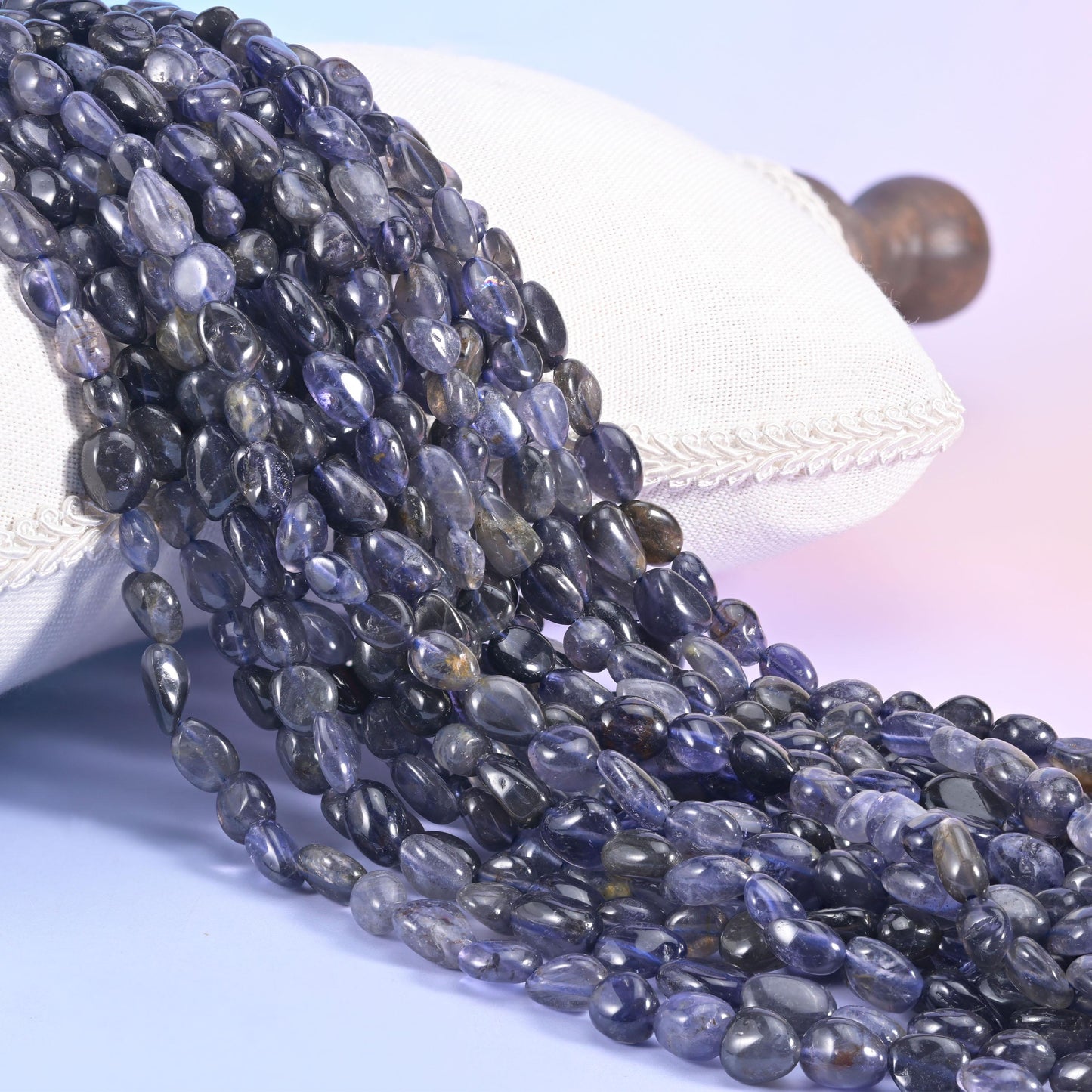 Iolite Pebble Nugget Beads 5-10mm Jewelry Making 15.5 Inch Strand