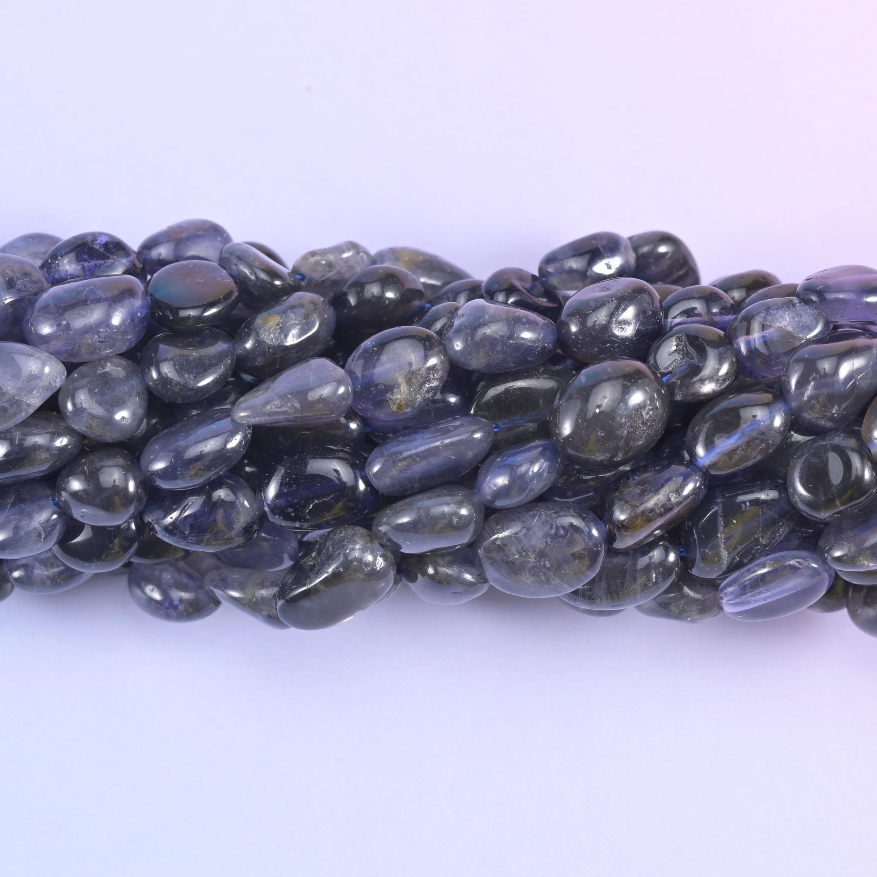 Iolite Pebble Nugget Beads 5-10mm Jewelry Making 15.5 Inch Strand