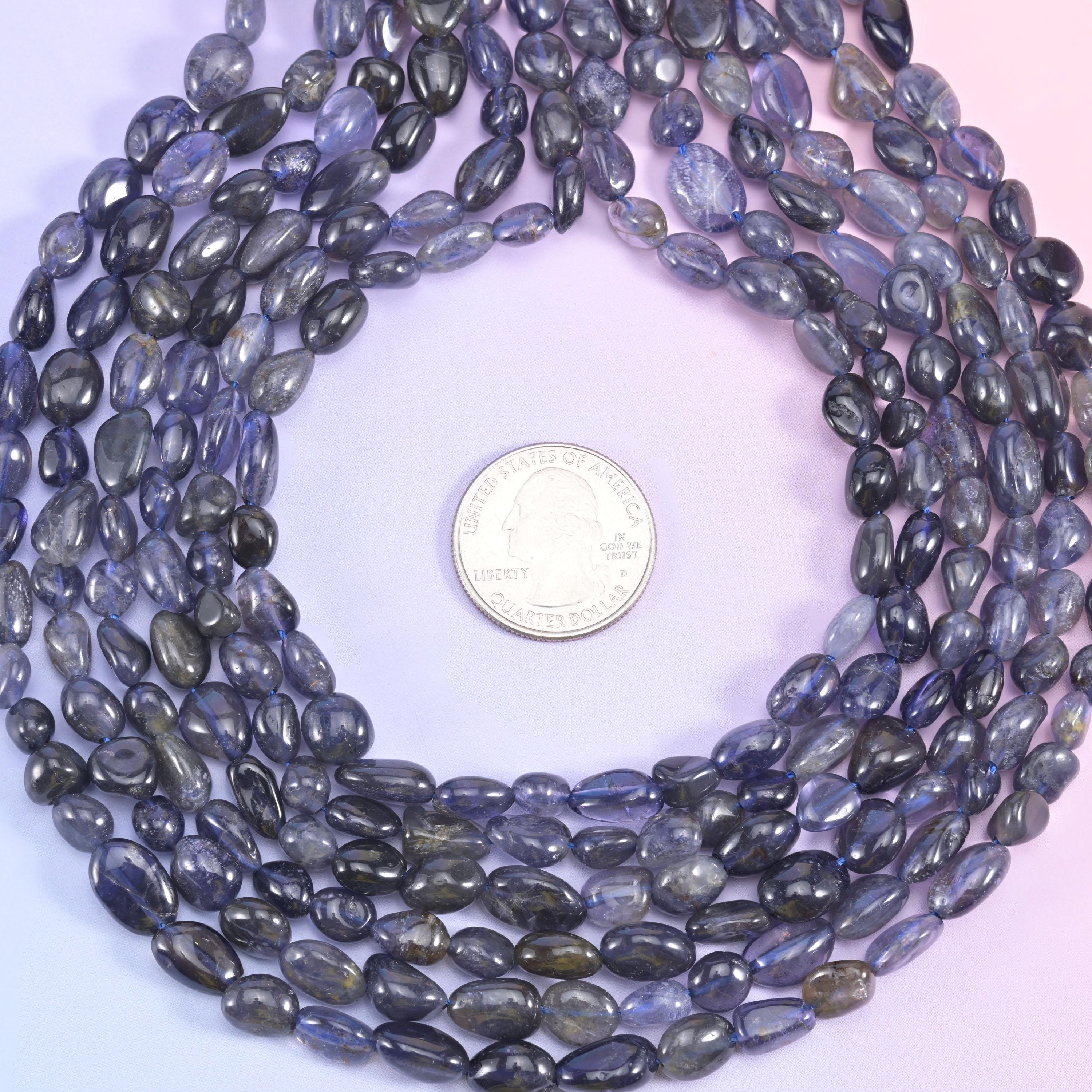 Iolite Pebble Nugget Beads 5-10mm Jewelry Making 15.5 Inch Strand
