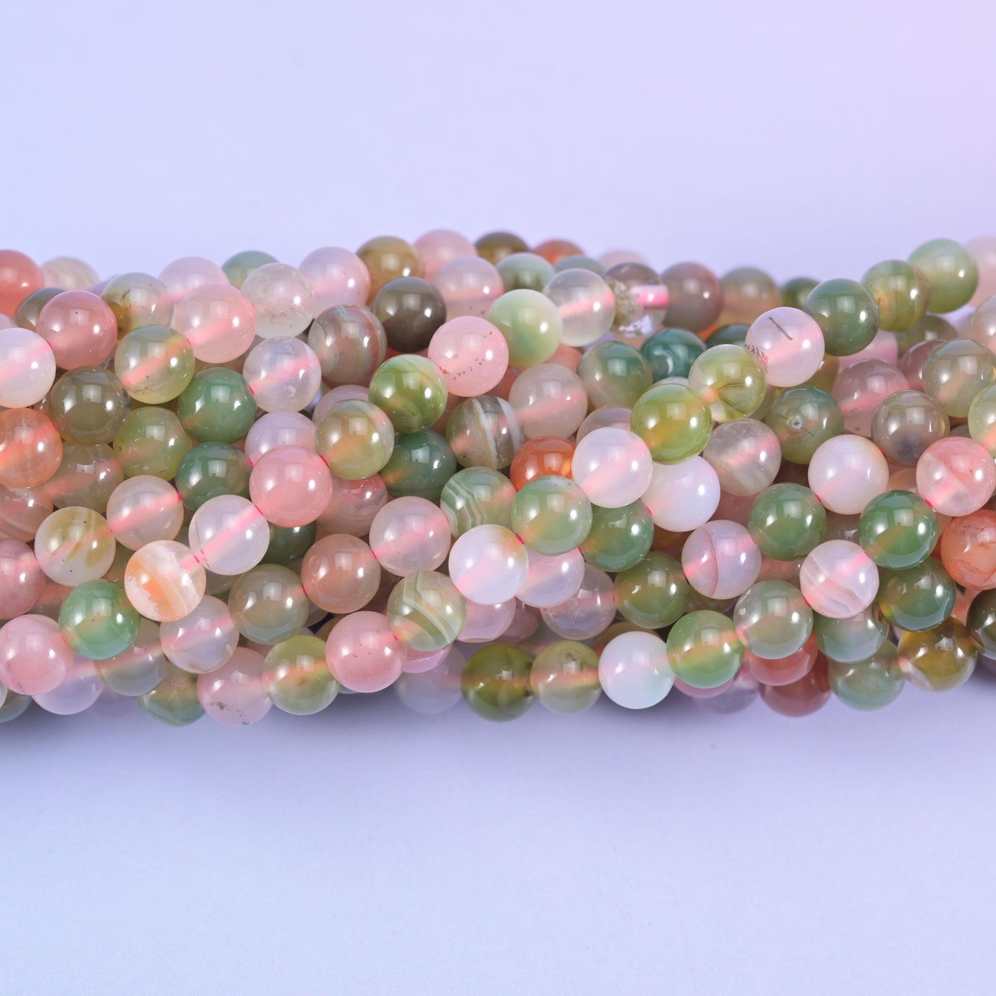 Multi-Color Yanyuan Agate Smooth Round Beads 6mm 8mm 10mm Jewelry Making 15 Inch Strand