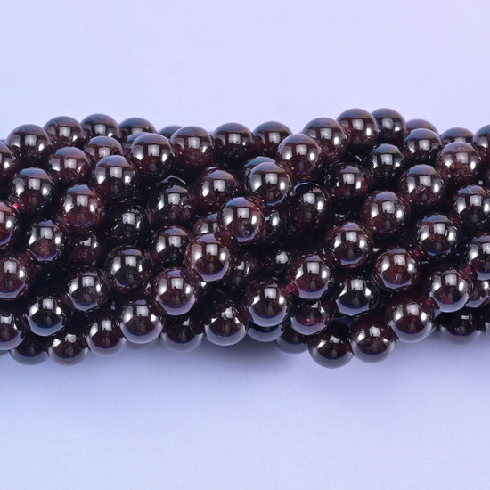 Red Garnet Smooth Round Beads 6mm 8mm 10mm 12mm Jewelry Making 15.5 Inch Strand