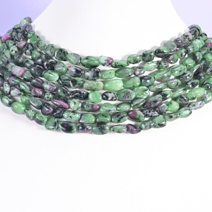 Ruby Zoisite Pebble Nugget Beads 5-10mm Jewelry Making 15.5 Inch Strand