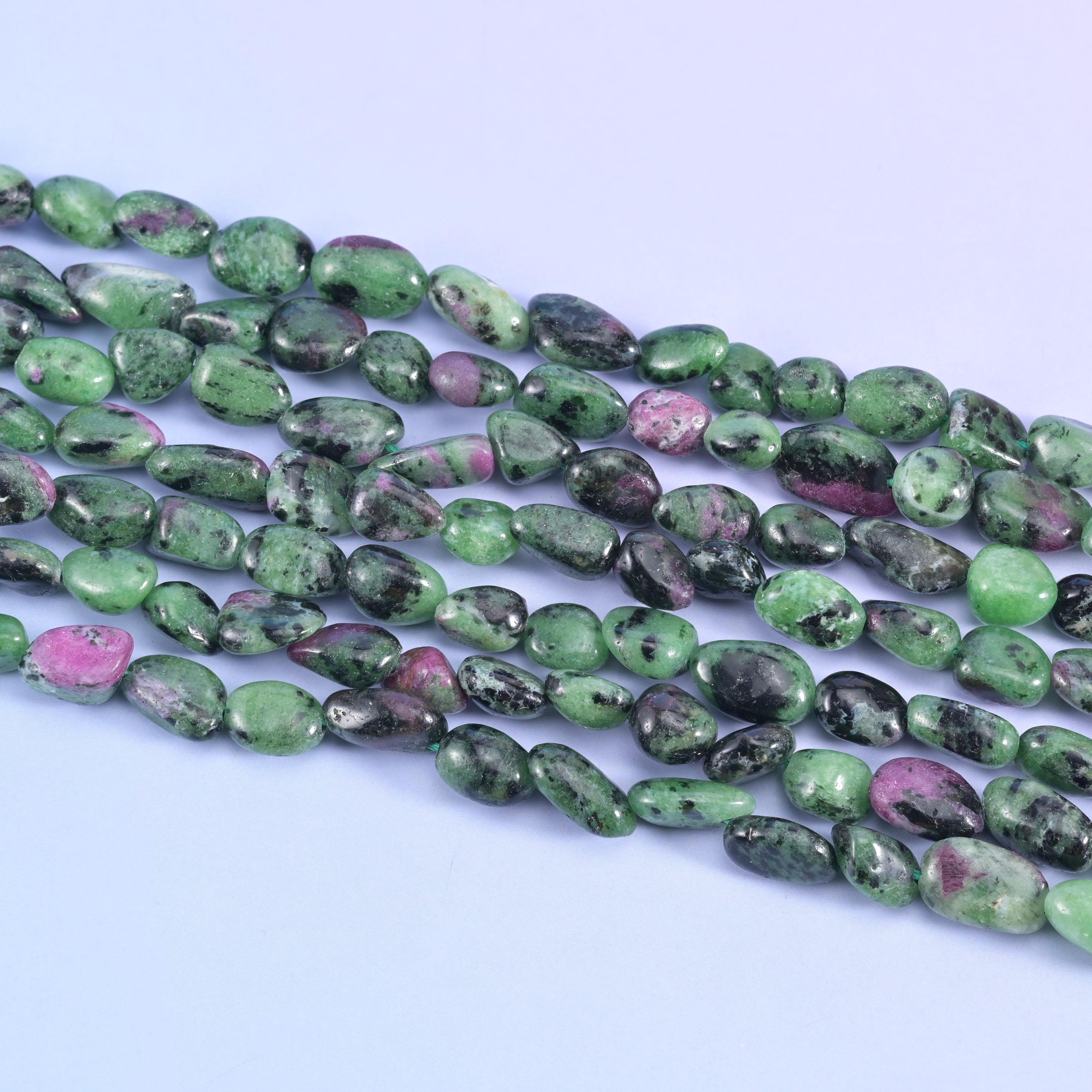 Ruby Zoisite Pebble Nugget Beads 5-10mm Jewelry Making 15.5 Inch Strand