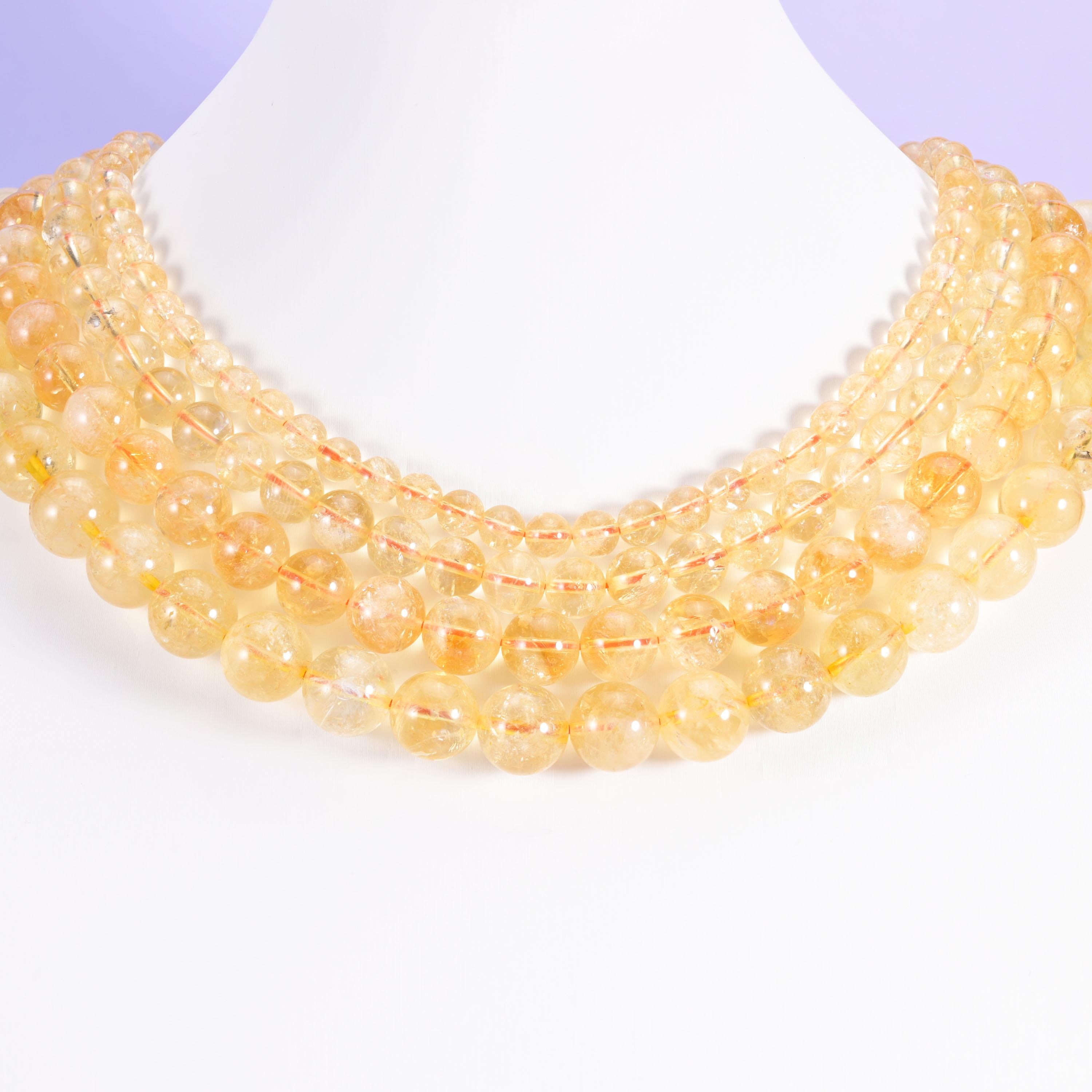 Citrine Smooth Round Beads 6mm 8mm 10mm 12mm Jewelry Making 15.5 Inch Strand