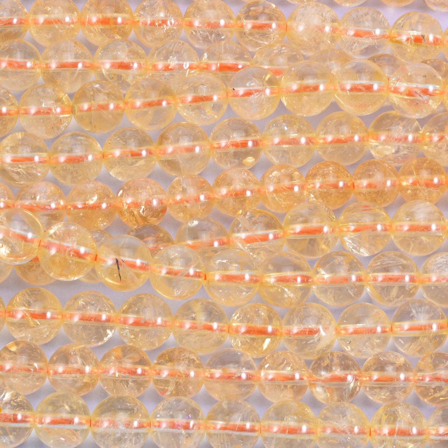Citrine Smooth Round Beads 6mm 8mm 10mm 12mm Jewelry Making 15.5 Inch Strand
