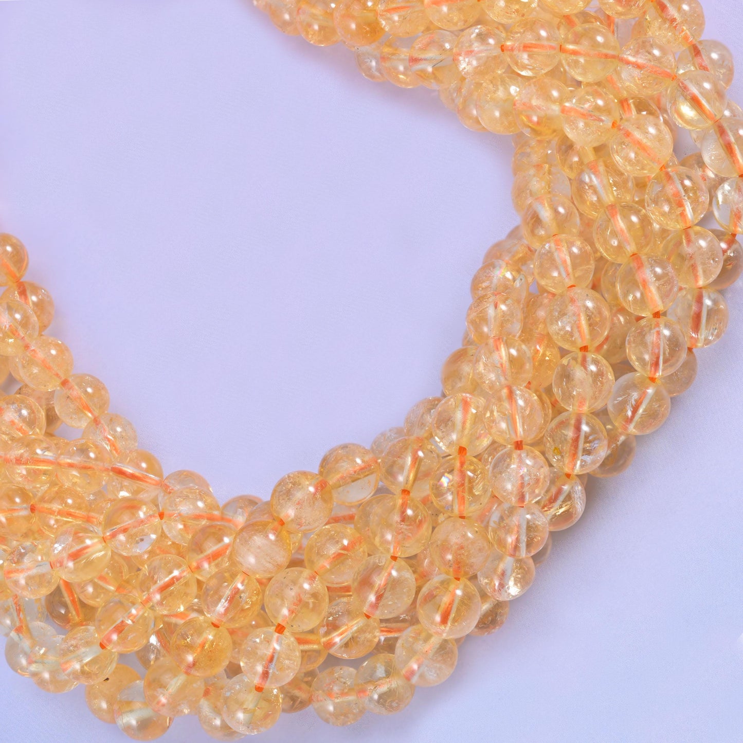 Citrine Smooth Round Beads 6mm 8mm 10mm 12mm Jewelry Making 15.5 Inch Strand