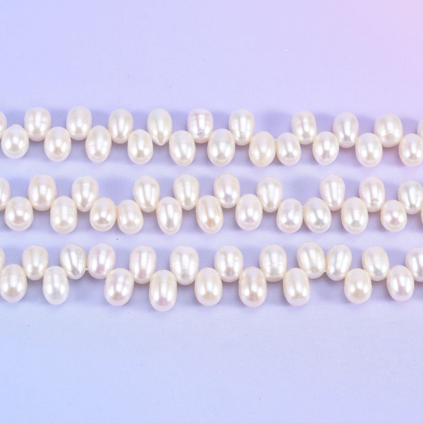 Freshwater Pearl Beads Side Hole Size 6x8mm Jewelry Making 15 Inch Strand