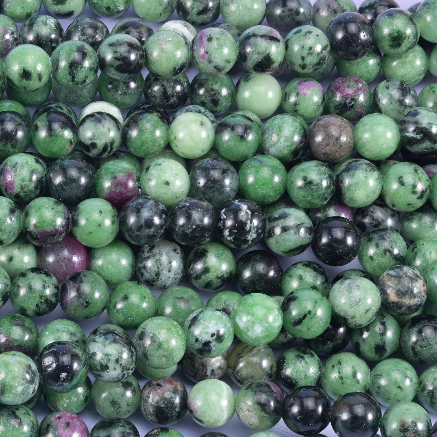 Ruby Zoisite Smooth Round Beads 4mm 6mm 8mm 10mm Jewelry Making 15 Inch Strand
