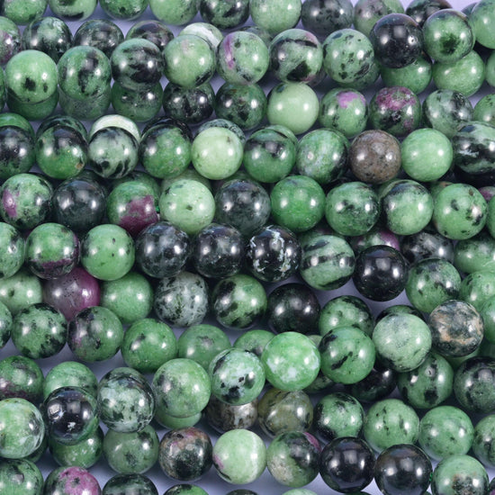 Ruby Zoisite Smooth Round Beads 4mm 6mm 8mm 10mm Jewelry Making 15 Inch Strand