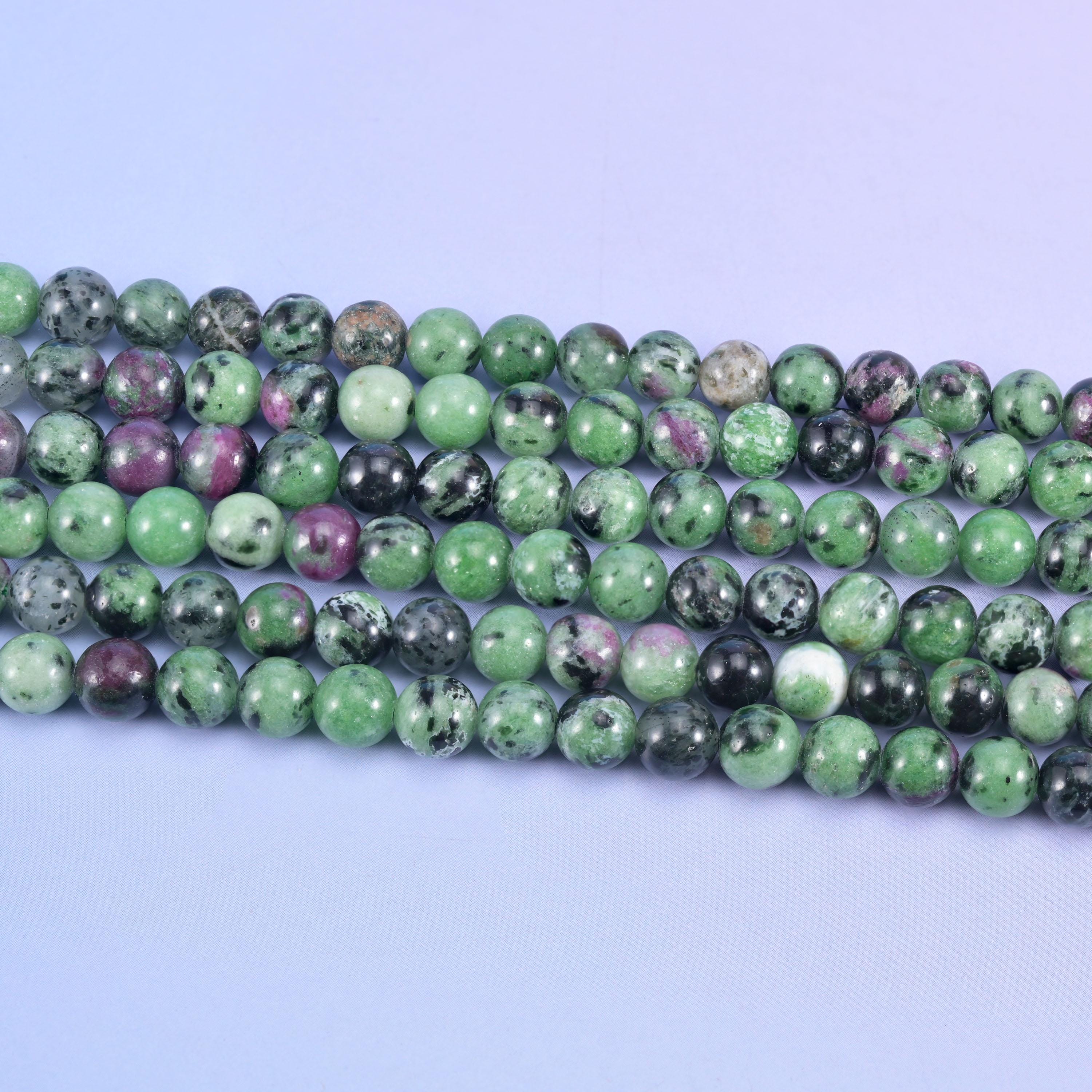 Ruby Zoisite Smooth Round Beads 4mm 6mm 8mm 10mm Jewelry Making 15 Inch Strand