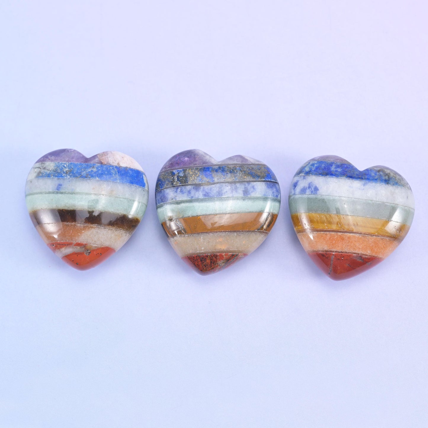Chakra Crystal Heart Sphere Moon Carving Worry Stone Pocket Stone DIY Jewelry Gifts