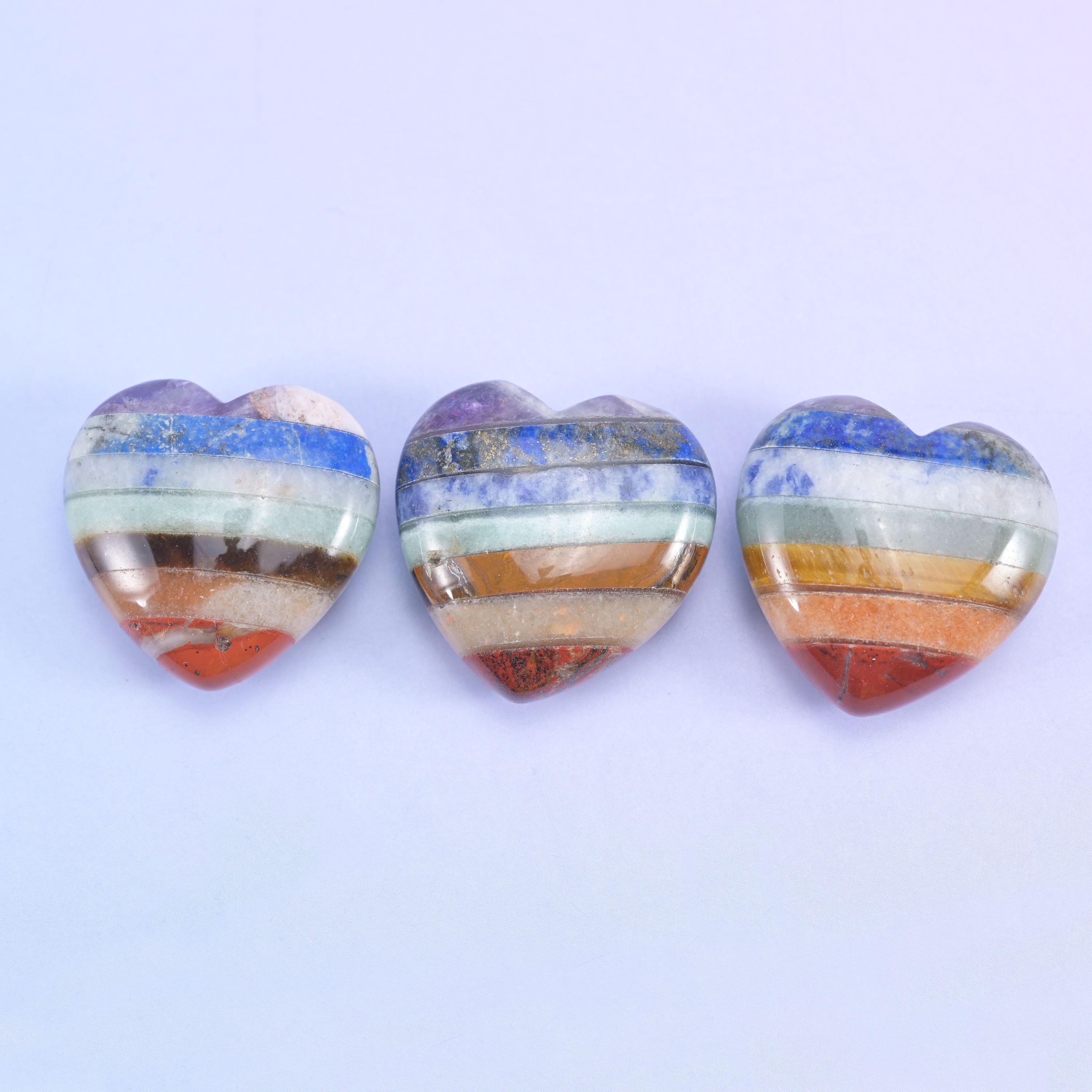 Chakra Crystal Heart Sphere Moon Carving Worry Stone Pocket Stone DIY Jewelry Gifts