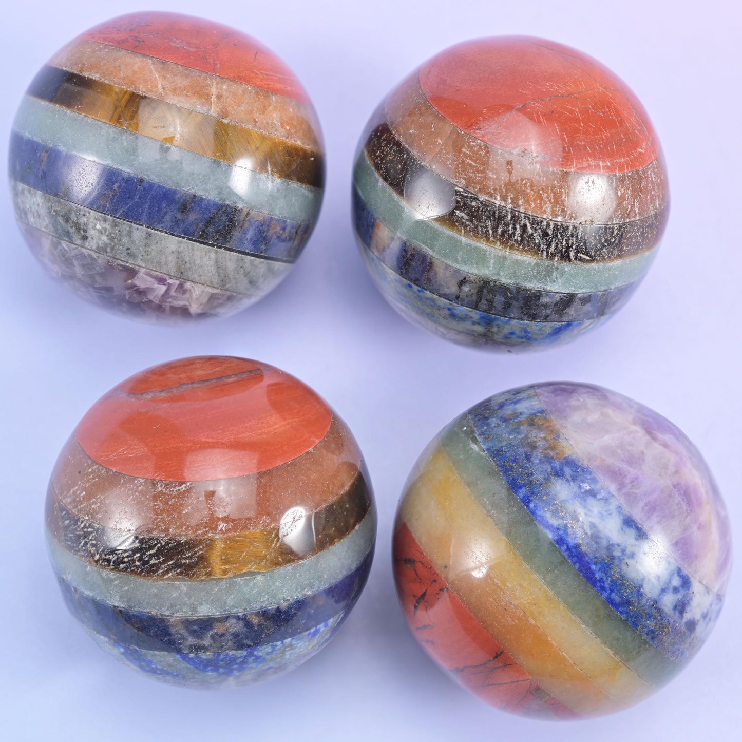 Chakra Crystal Heart Sphere Moon Carving Worry Stone Pocket Stone DIY Jewelry Gifts