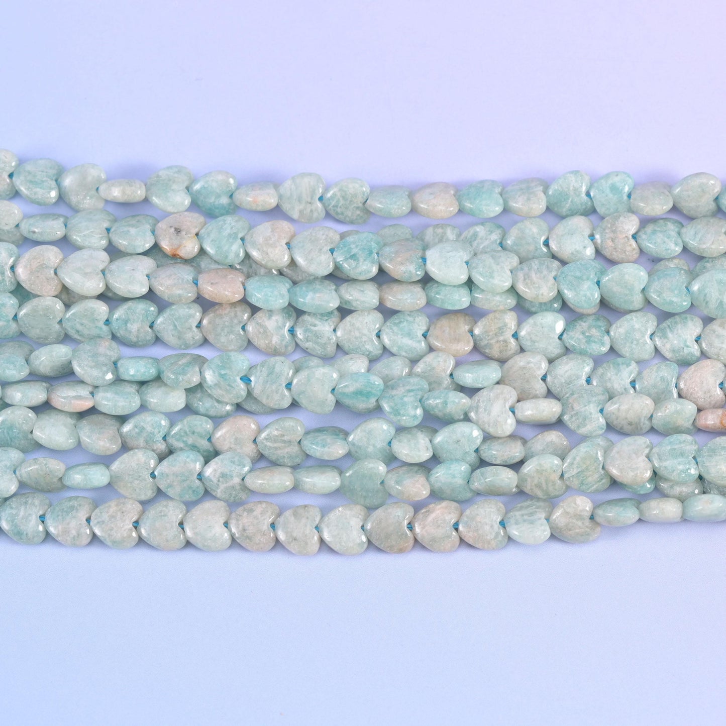 Blue Amazonite Heart Beads Size 6mm Jewelry Making 15 Inch Strand