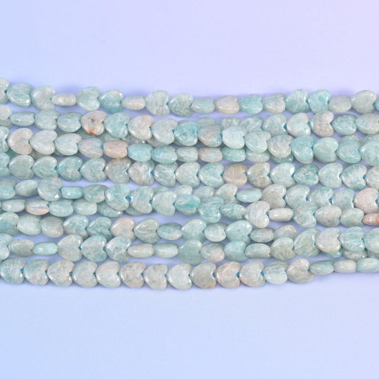 Blue Amazonite Heart Beads Size 6mm Jewelry Making 15 Inch Strand