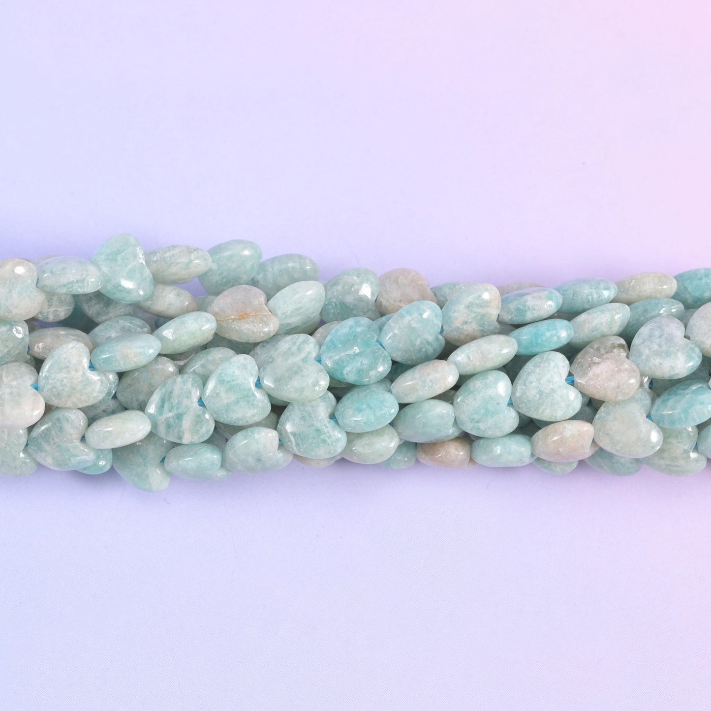 Blue Amazonite Heart Beads Size 6mm Jewelry Making 15 Inch Strand