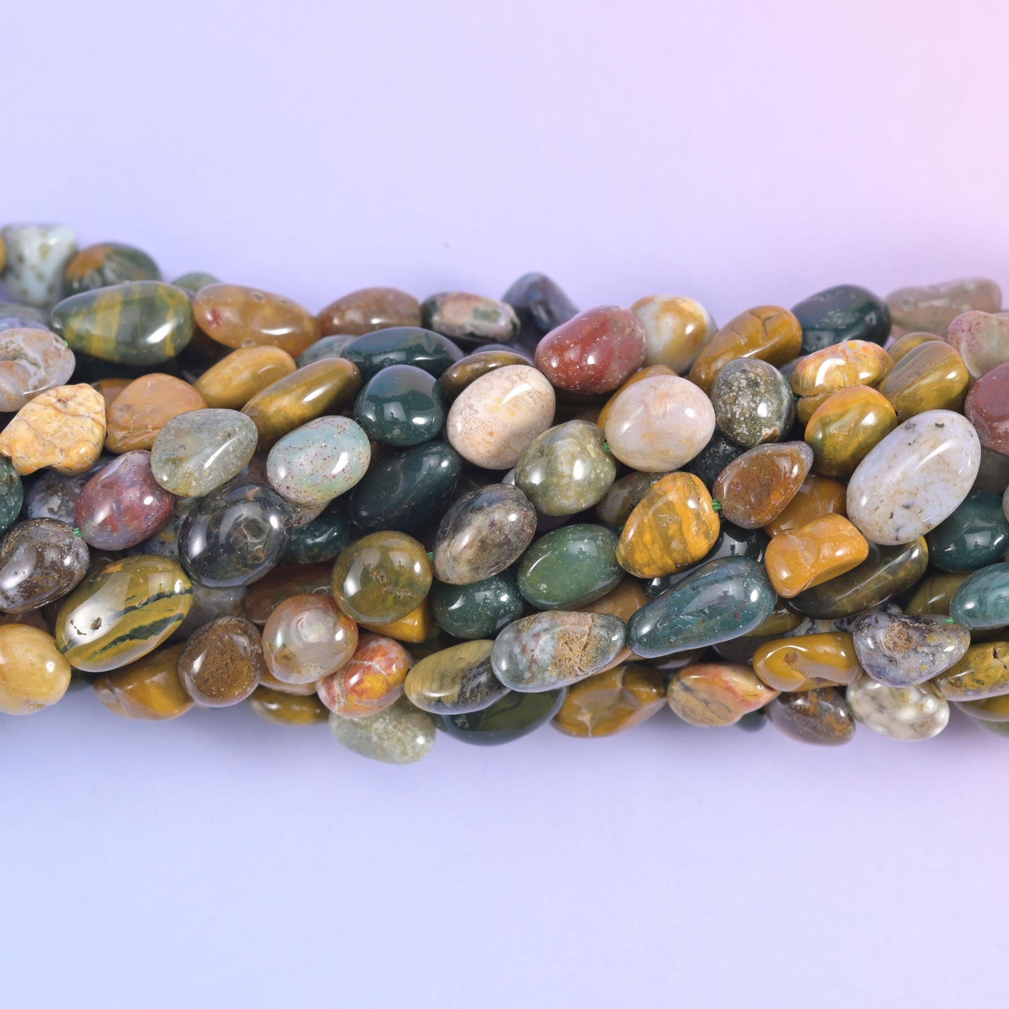 Ocean Jasper Pebble Nugget Beads 5-10mm Jewelry Making 15.5 Inch Strand