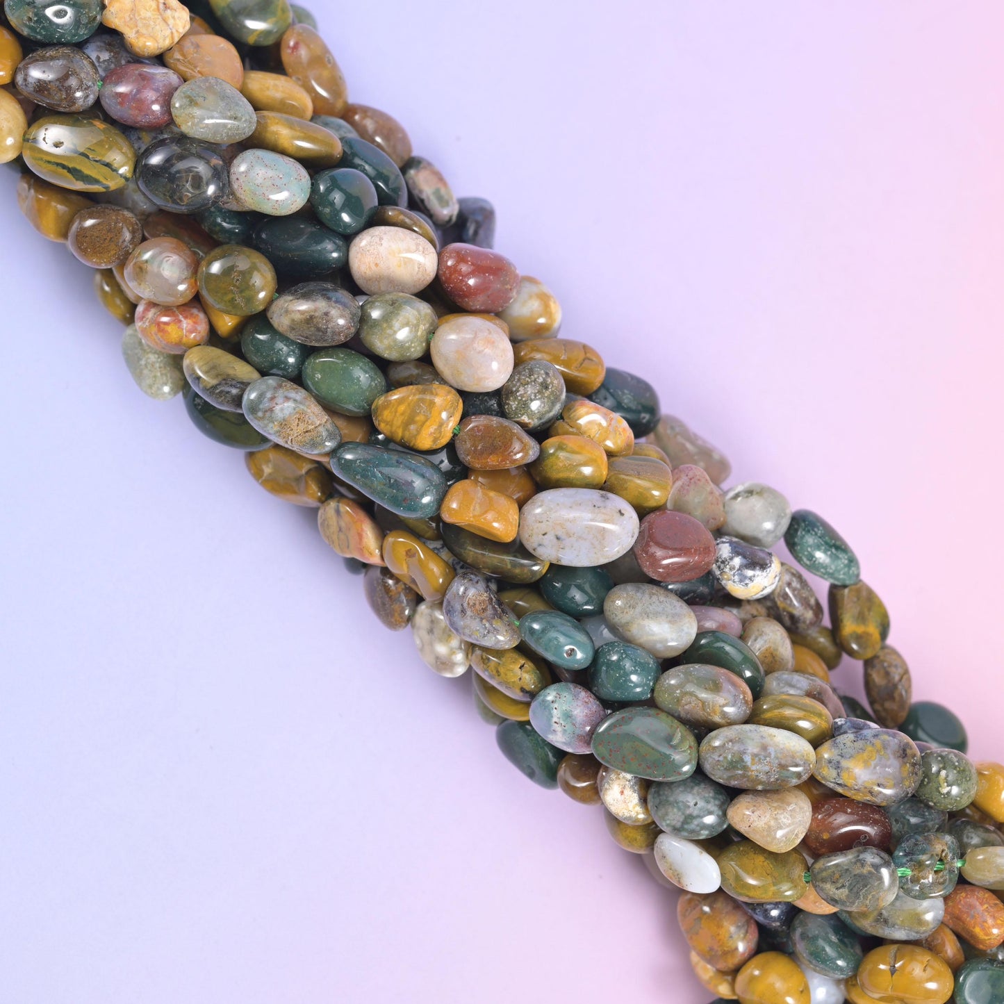 Ocean Jasper Pebble Nugget Beads 5-10mm Jewelry Making 15.5 Inch Strand