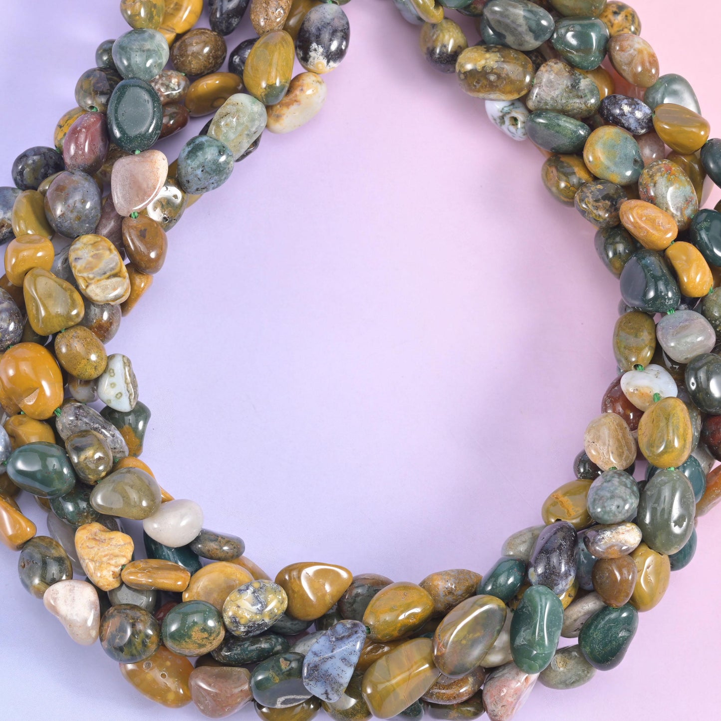 Ocean Jasper Pebble Nugget Beads 5-10mm Jewelry Making 15.5 Inch Strand