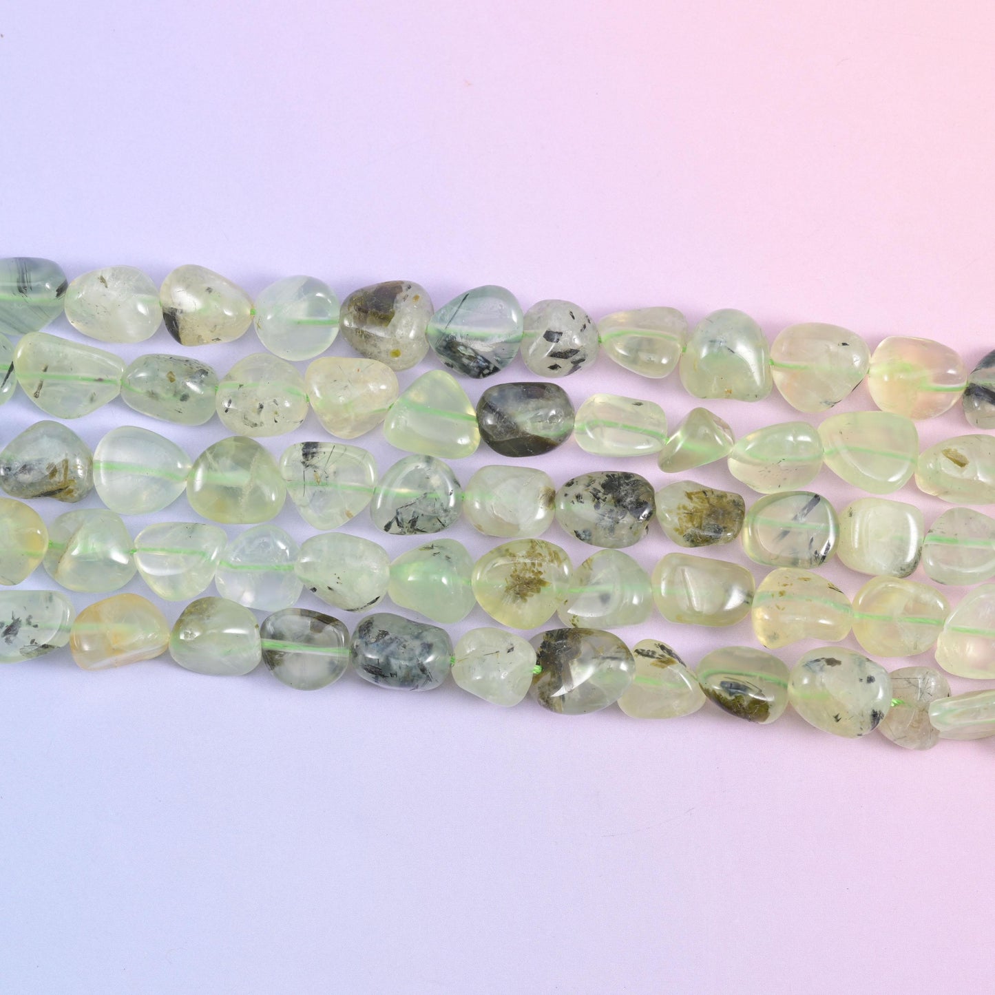 Prehnite Pebble Nugget Beads 6-8mm 8-12mm Jewelry Making 15.5 Inch Strand