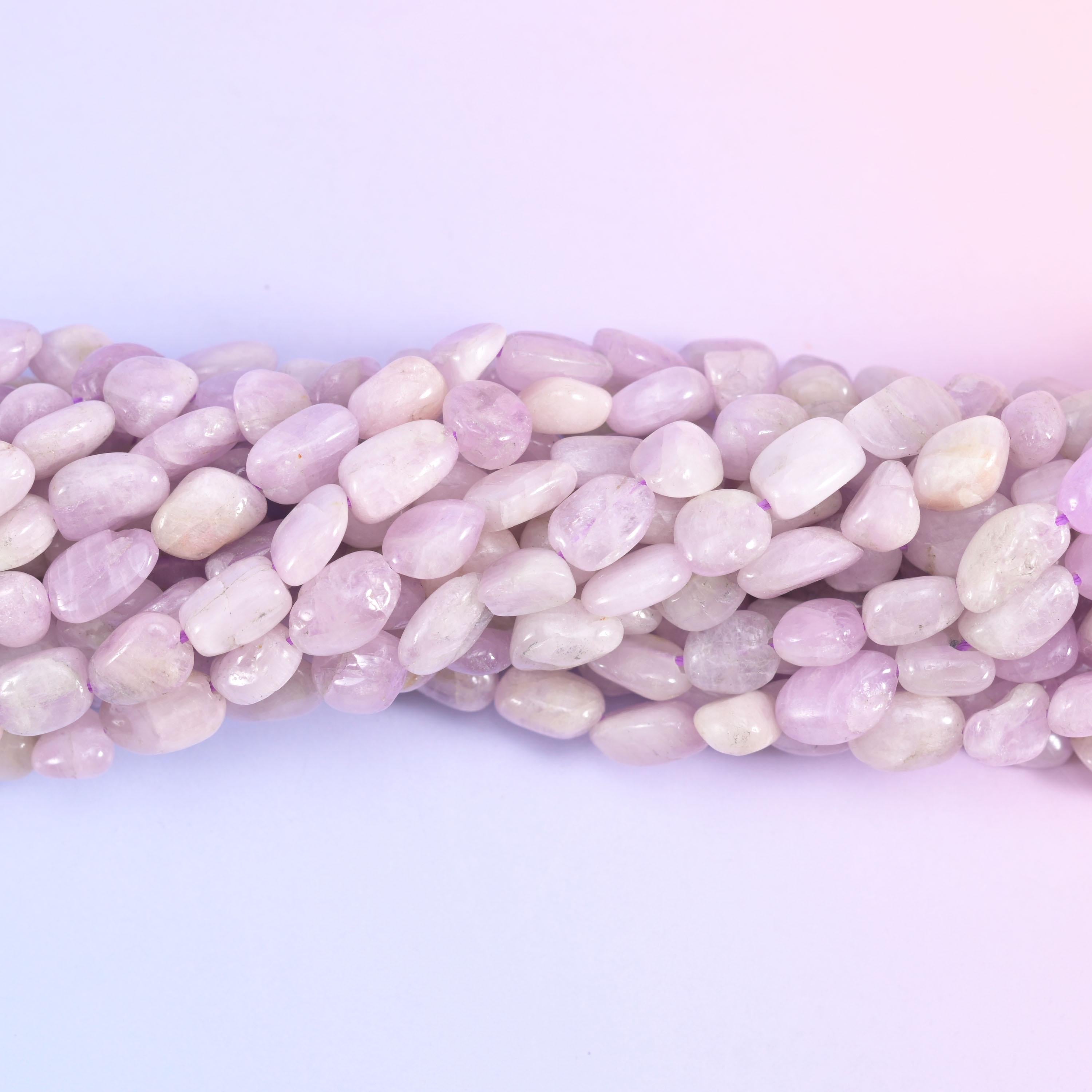 Kunzite Pebble Nugget Beads 5-8mm 7-12mm Jewelry Making 15.5 Inch Strand