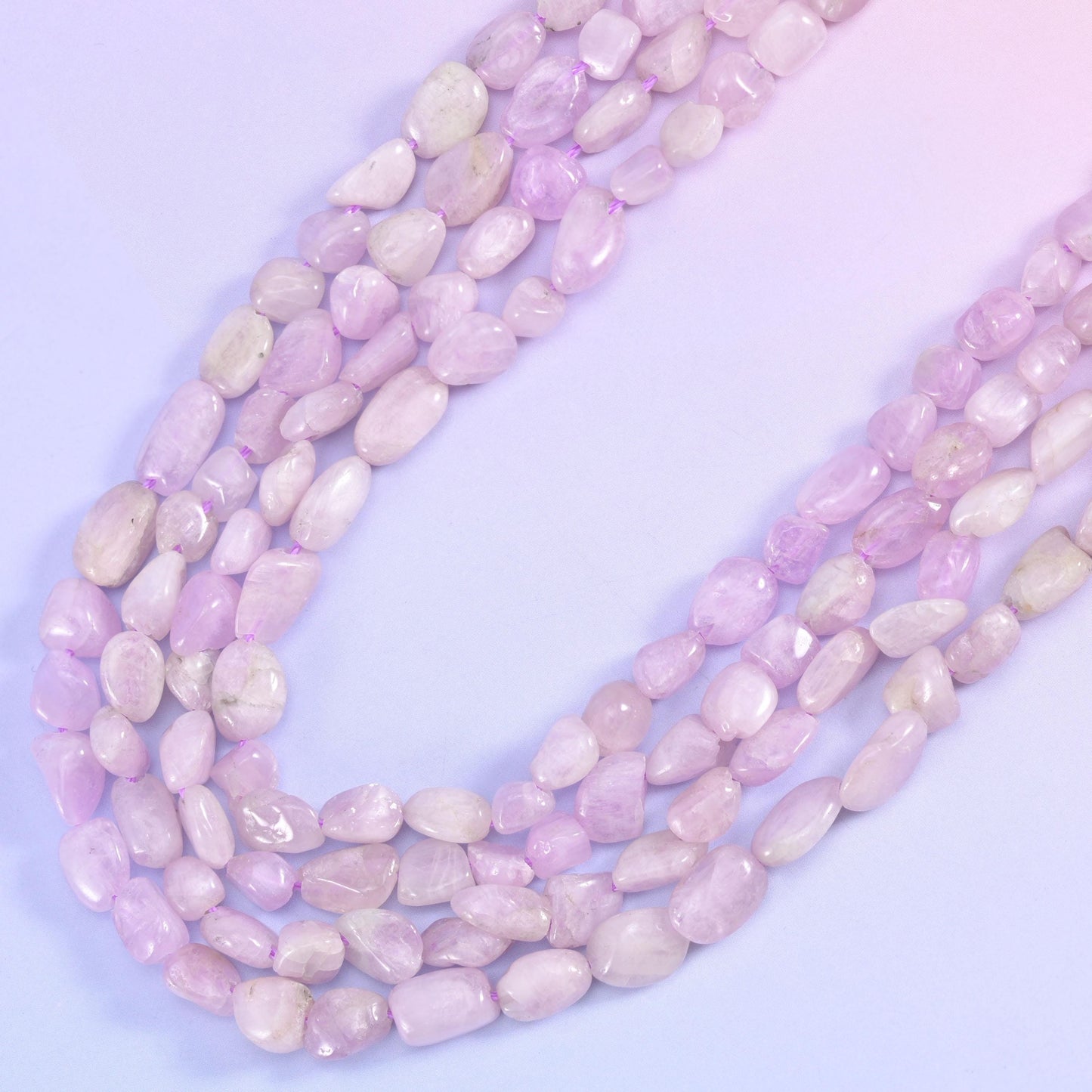 Kunzite Pebble Nugget Beads 5-8mm 7-12mm Jewelry Making 15.5 Inch Strand