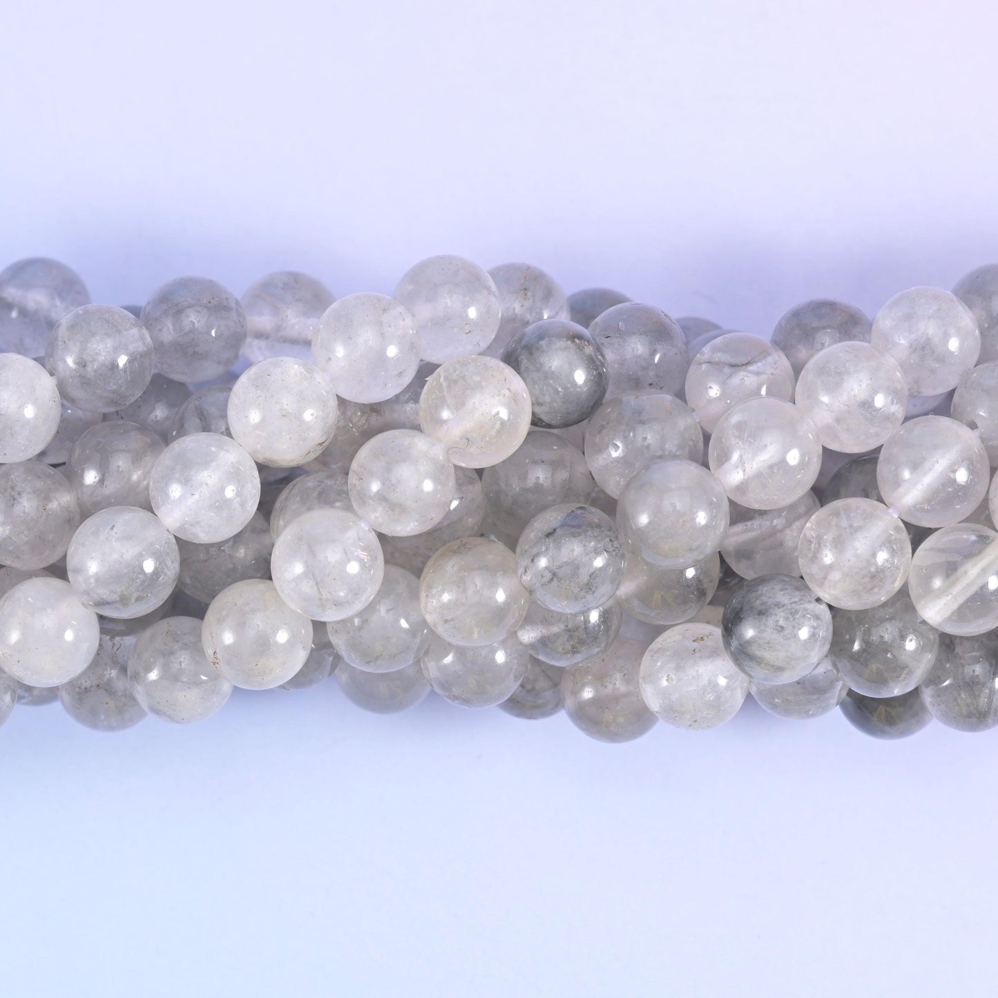 Cloudy Quartz Smooth Round Beads 4mm 6mm 8mm 10mm Jewelry Making 15.5 Inch Strand