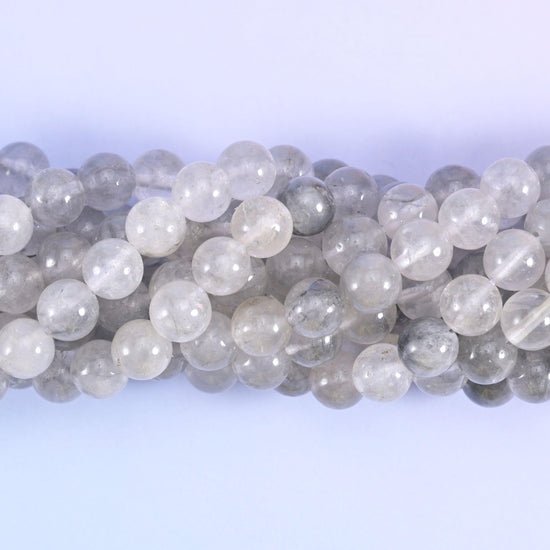 Cloudy Quartz Smooth Round Beads 4mm 6mm 8mm 10mm Jewelry Making 15.5 Inch Strand