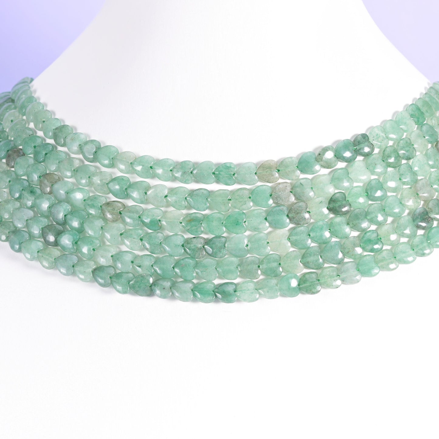 Green Aventurine Heart Beads 6mm Strand for Jewelry Making