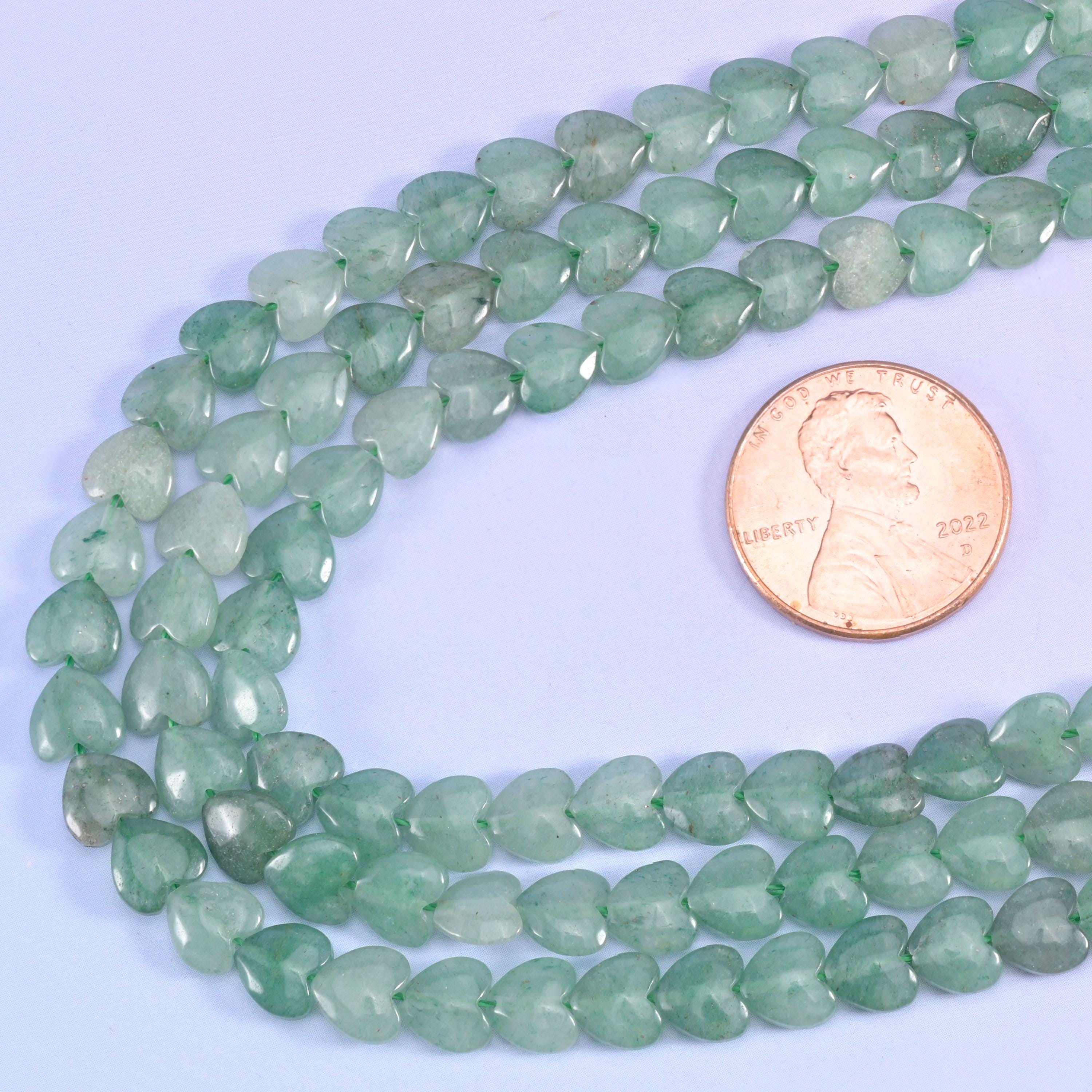 Green Aventurine Heart Beads 6mm Strand for Jewelry Making