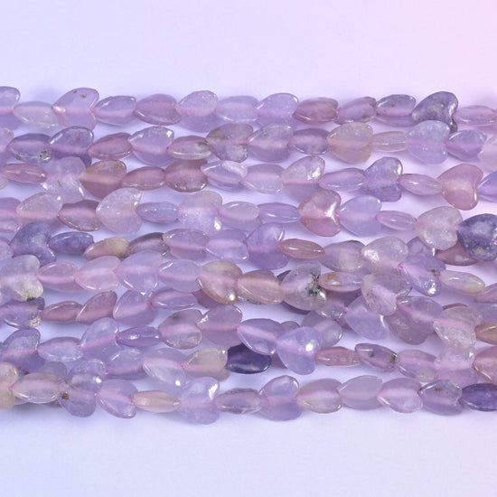 Purple Lepidolite Heart Beads 6mm Strand for Jewelry Making