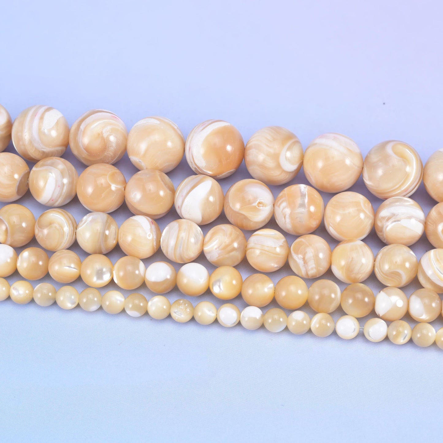 Trochus Shell Smooth Round Beads for Jewelry Making