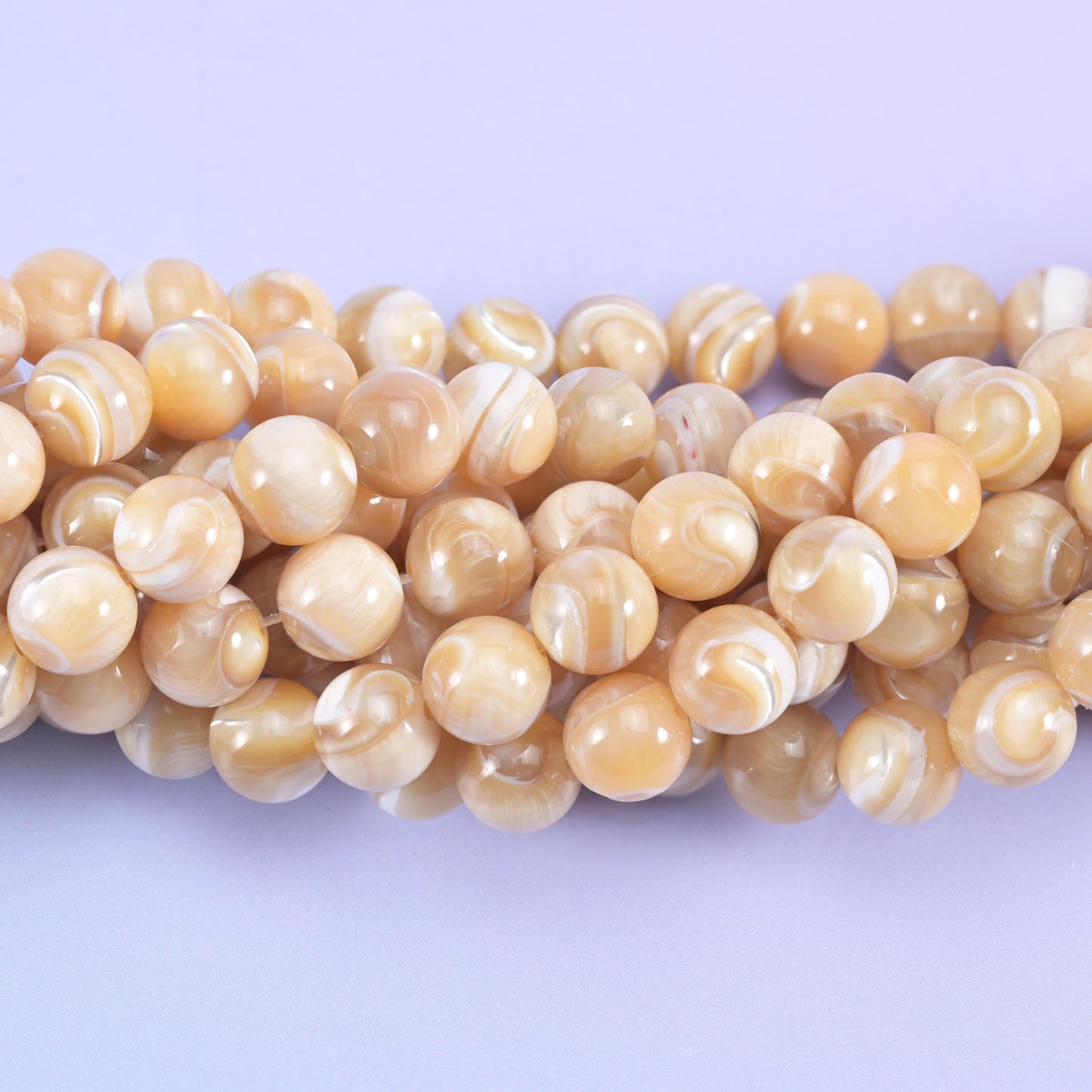 Trochus Shell Smooth Round Beads for Jewelry Making
